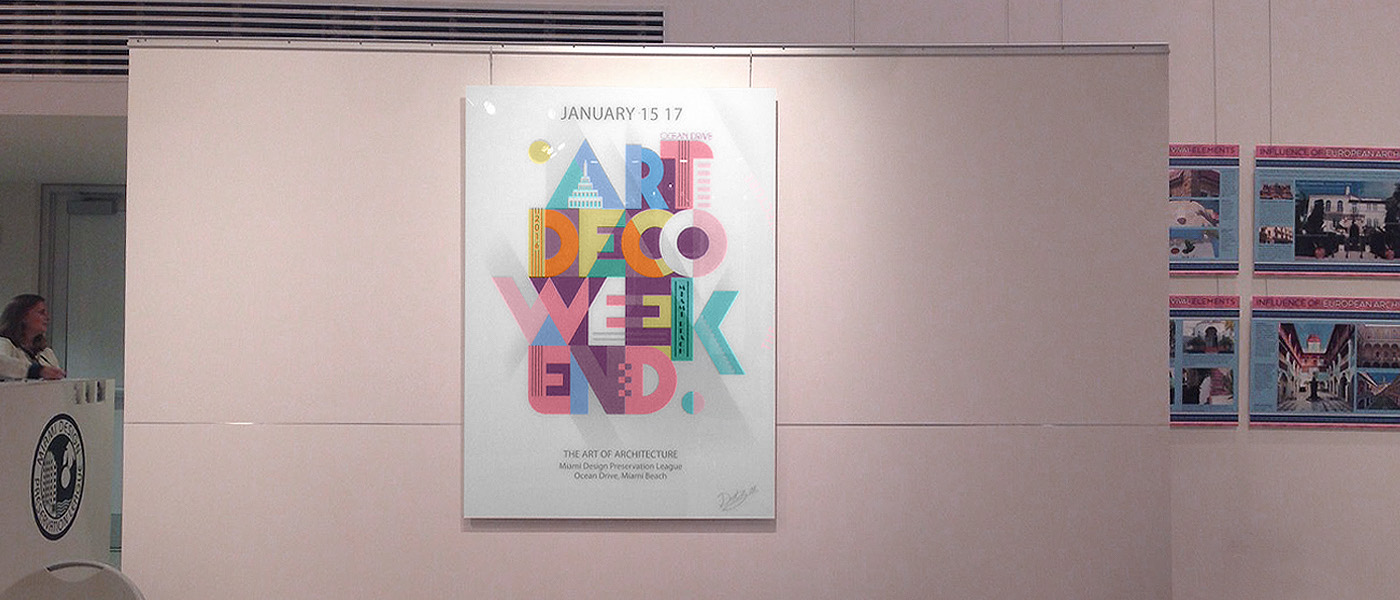 art deco artdeco Style dotz 3s weekend poster Illustrator Adobe Portfolio miami