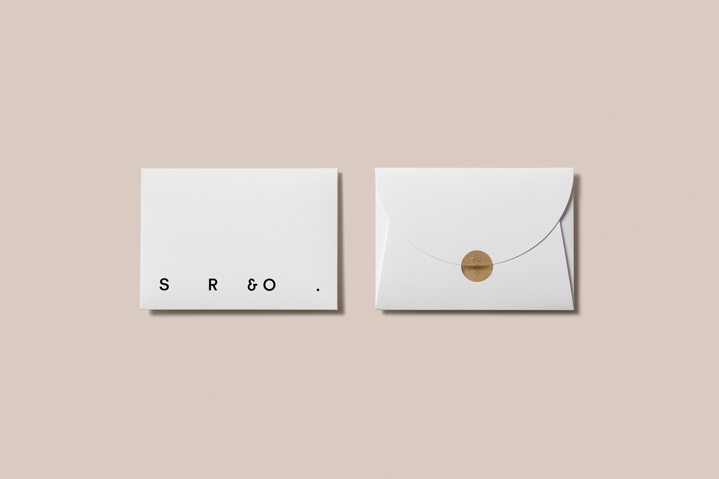 architect interiors branding  gold foil emboss Dark Green business card folder envelope