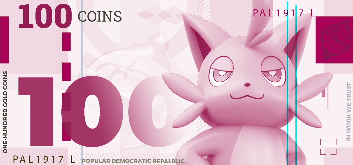 PalWorld money currency design Pokemon arte photoshop Illustrator ILLUSTRATION  gattina