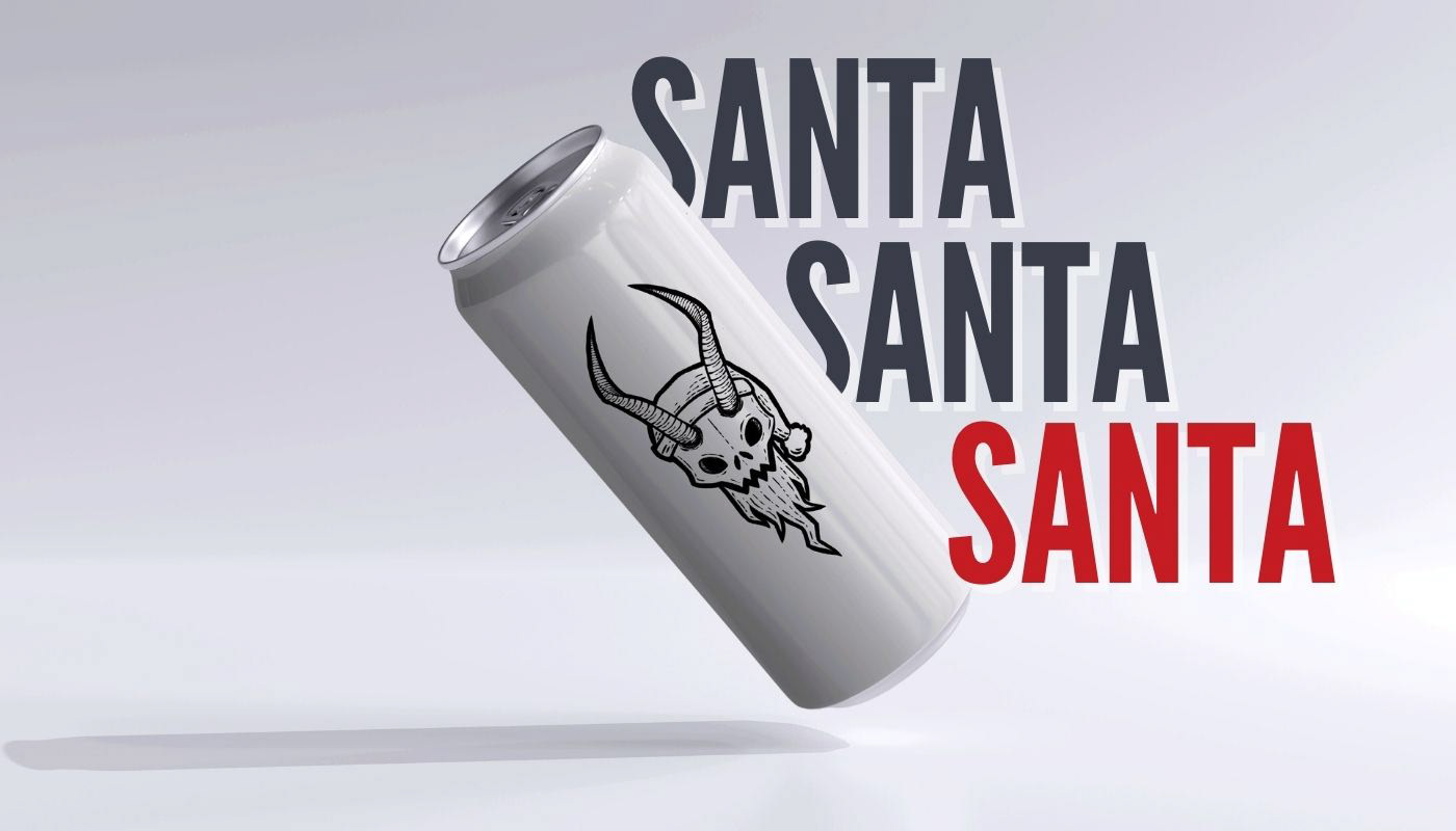 beer beer label Christmas Digital Art  Drawing  ILLUSTRATION  santa skull craft beer label design