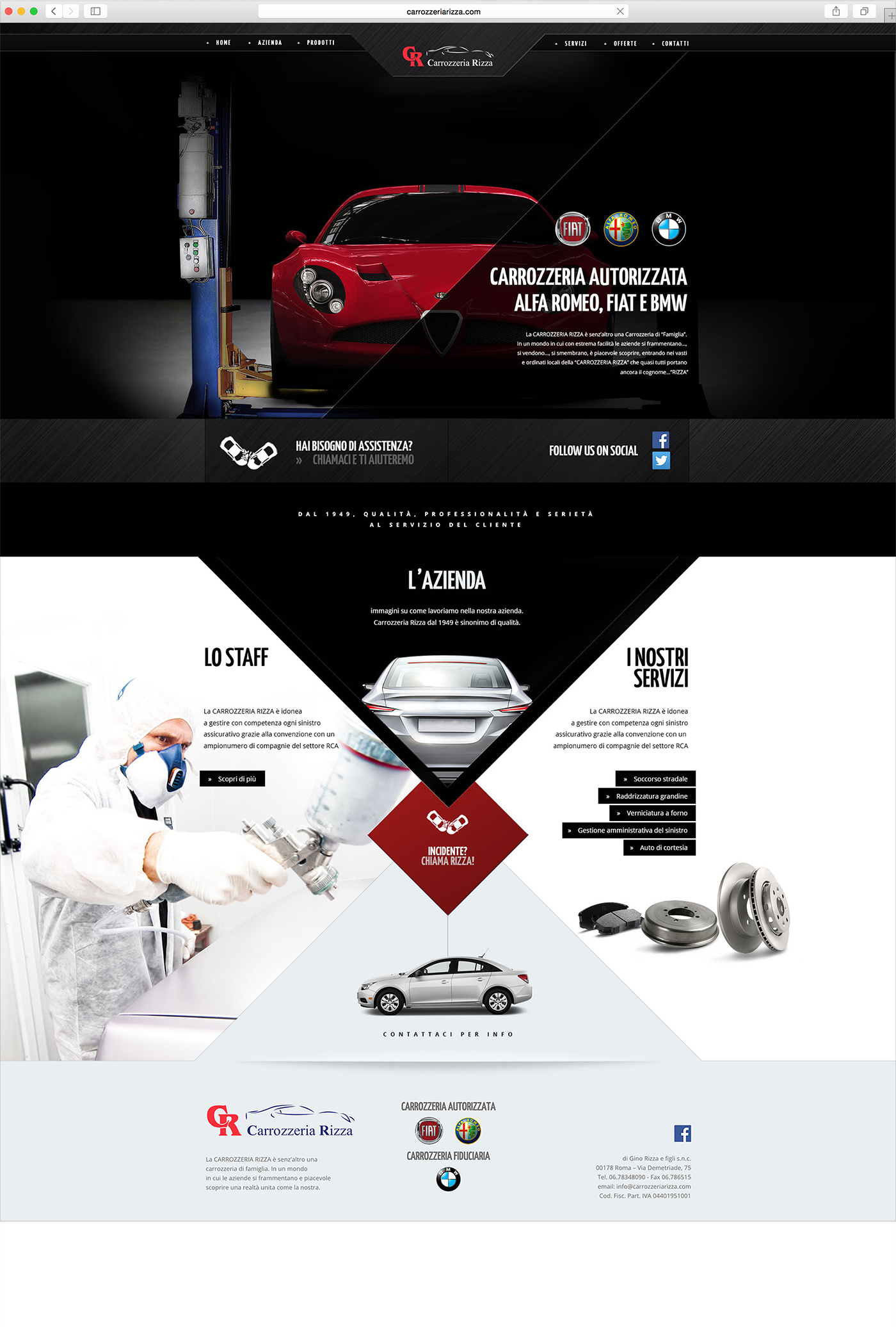 Website Web car body Repair geometric Responsive UI carrozzeria Webdesign photoshop Interface clean design art