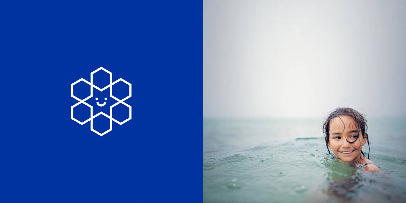 blue branding  design emoto hexagon identity logotipos  marcas textures water