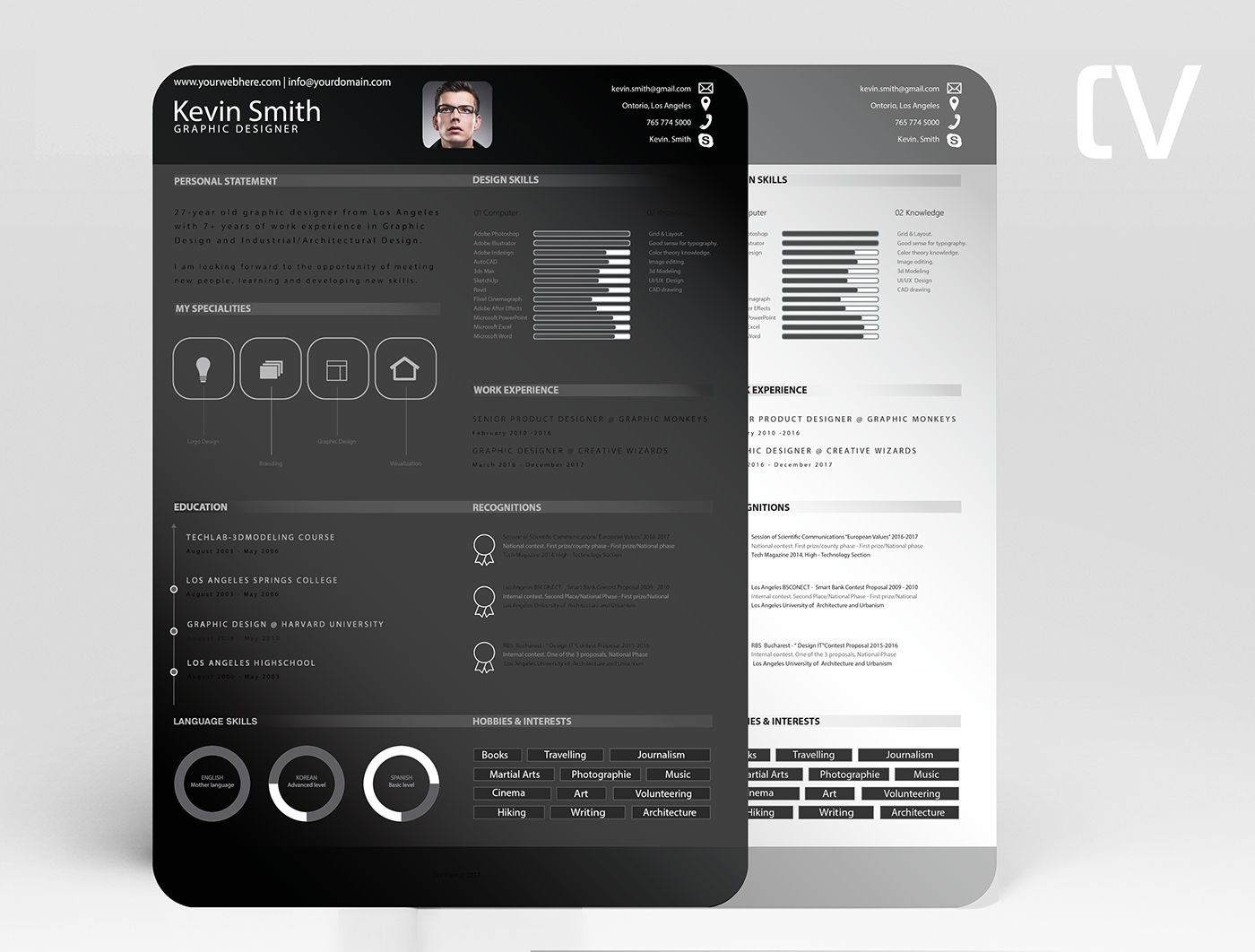 CV Resume apple design Website template free Project concept brand