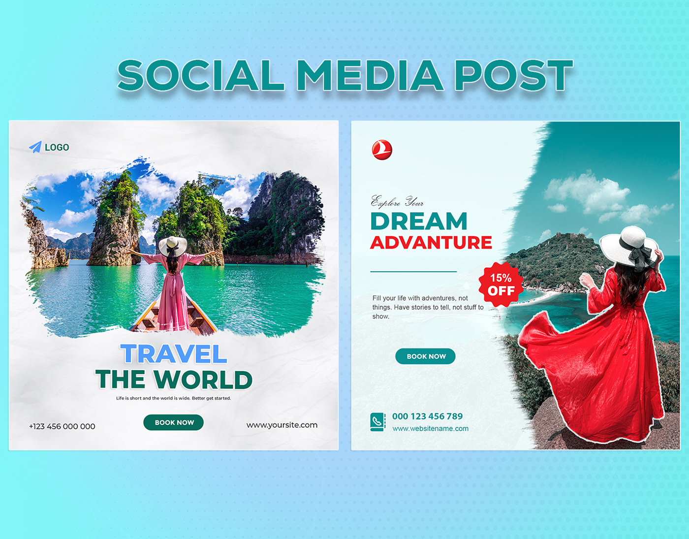 travel agency Social media post marketing   Advertising  Socialmedia ads post social media Poster Design travel poster