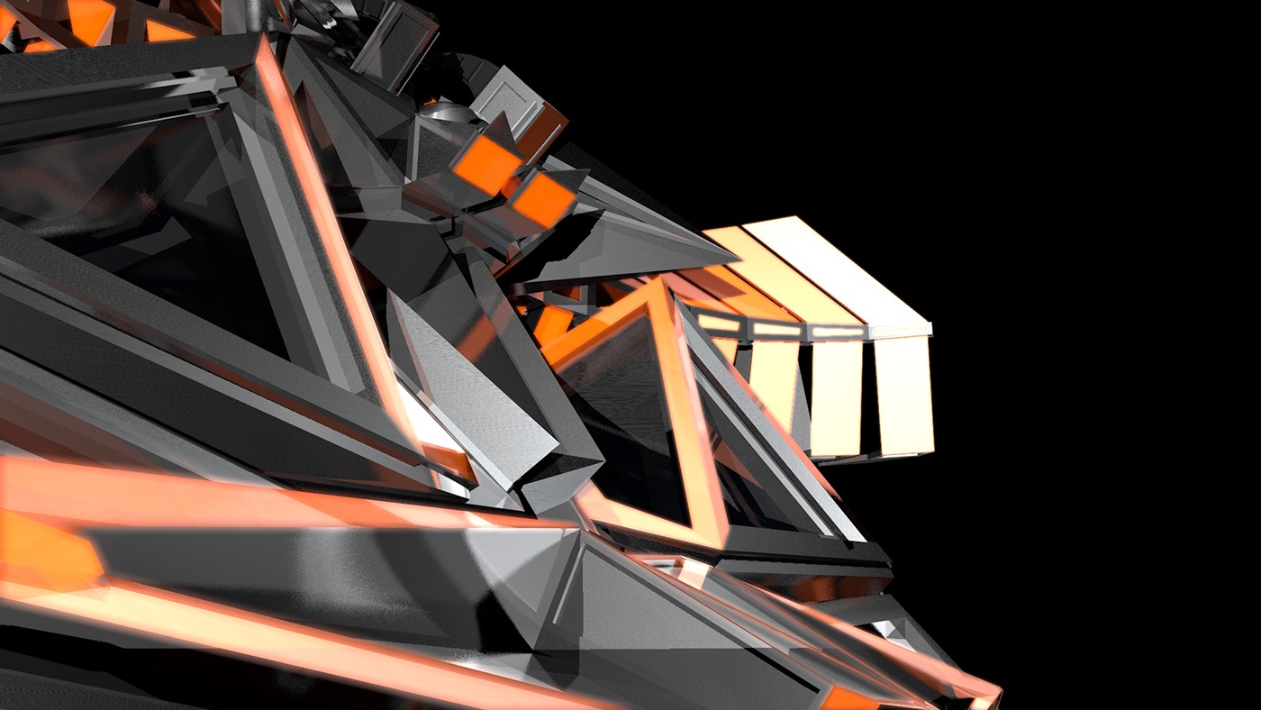 design robot android future CGI orange black Artstation security Tank