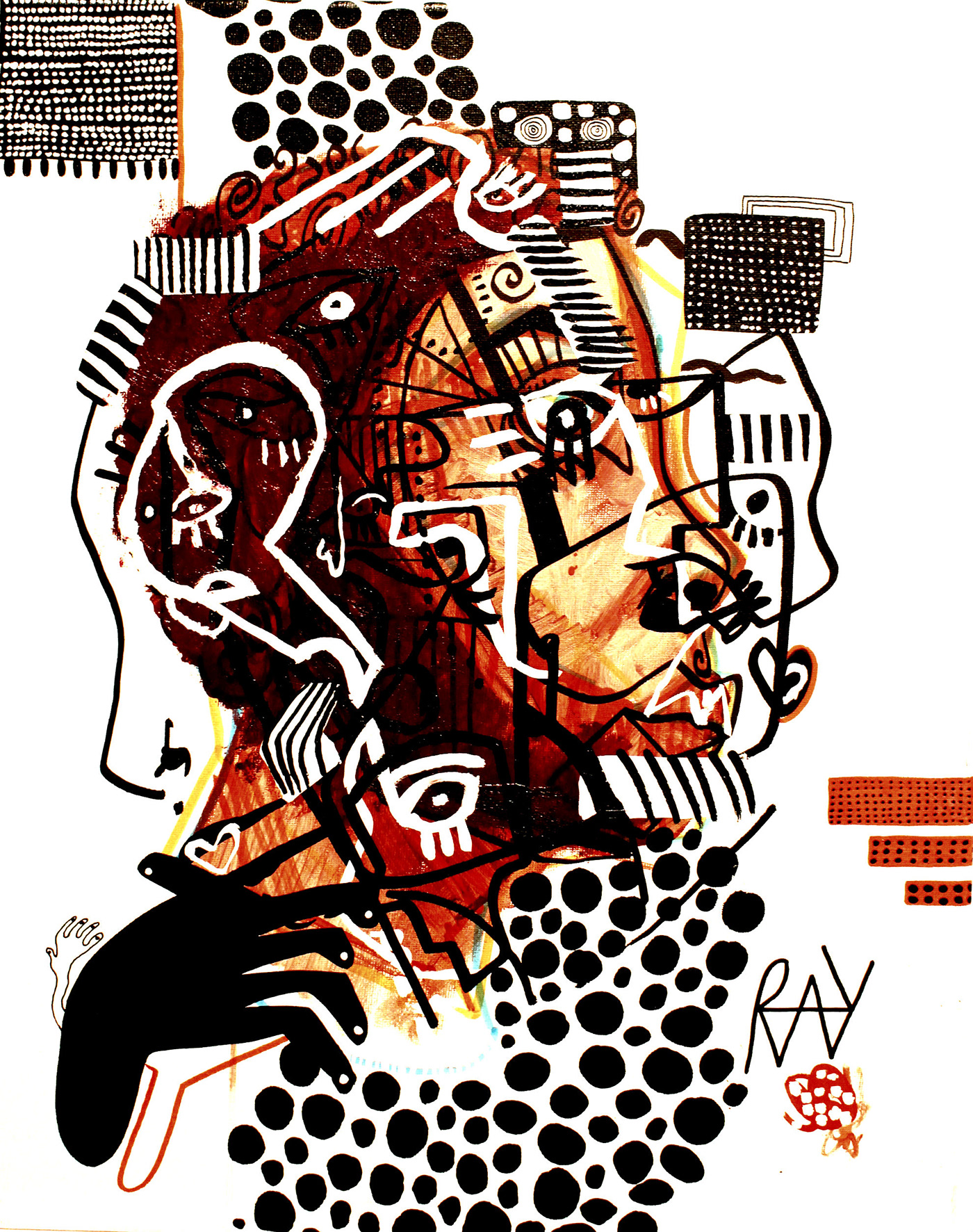 abstract profile portrait abstractportrait face texture pattern