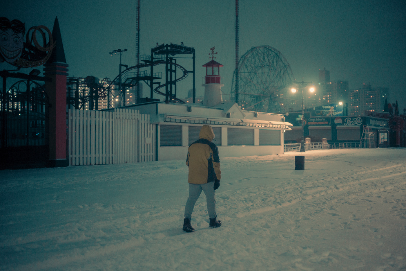 Brooklyn cinematic coney island franckbohbot newyork Park snow winter wonderland
