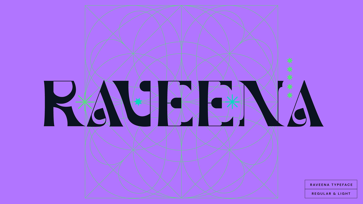 display font font light raveena font regular Typeface typography  