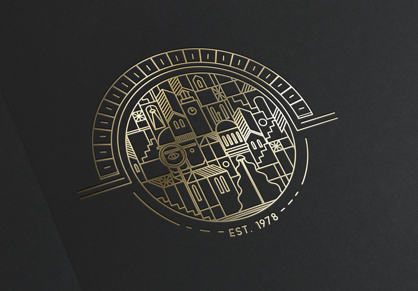 detective Corporate Identity logo gold foiling gold on black Sherlock Sherlock Holmes art deco Great Gatsby vector Fun business card