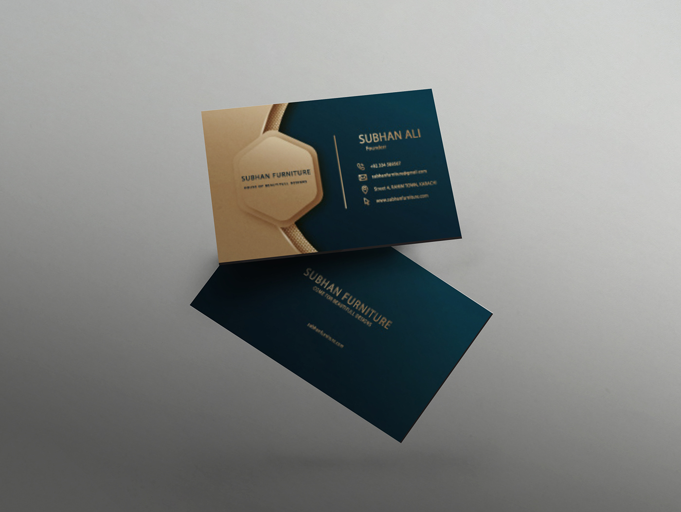 Golden luxury business card design