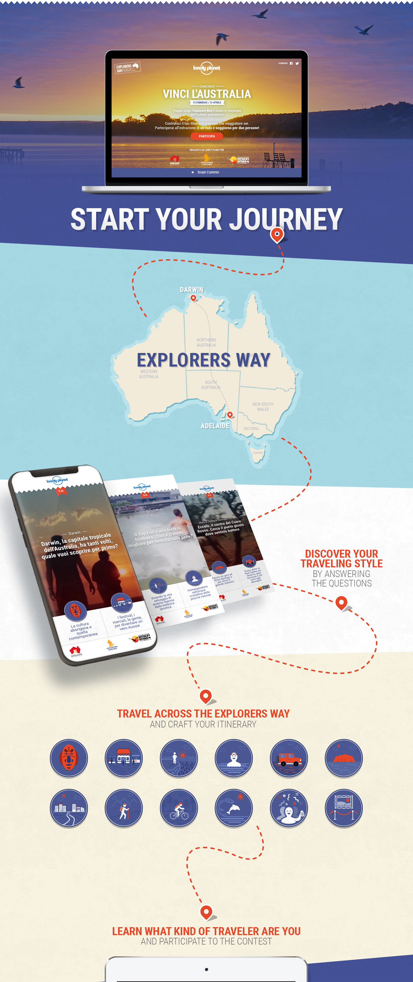 Australia Lonely Planet lottie web sketch app Quiz contest Animated icons explorers way Web Design  Travel