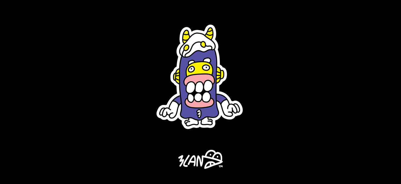 Character monster sticker cartoon happy funny lovely nice cool Cartooning 