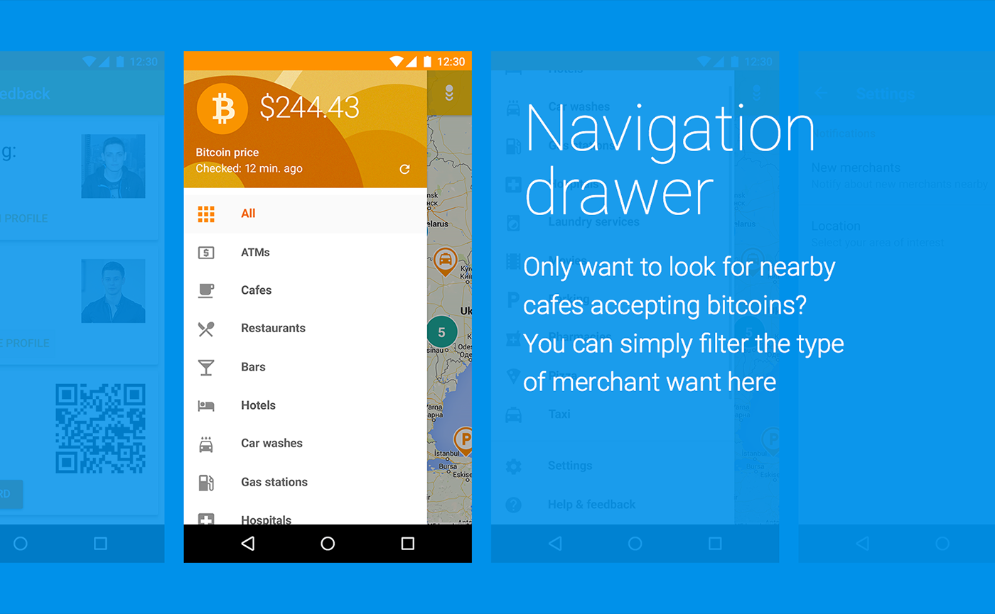 mobile design UI ux motion android material design maps crypto CURRENCIES drawer material