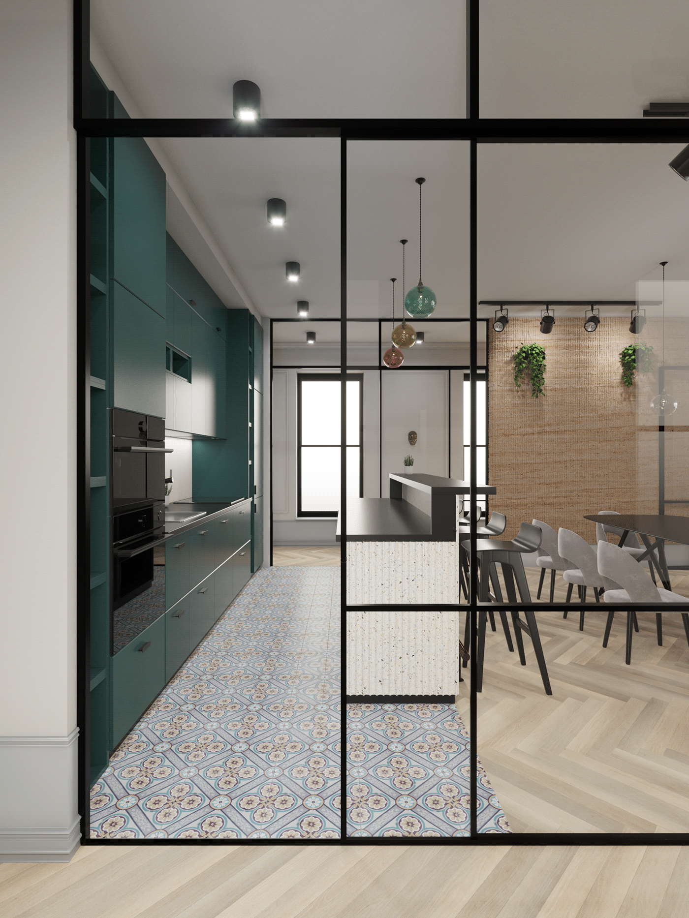 archviz brunswick design FLOOR Interior kaws kitchen renderer tiles brick