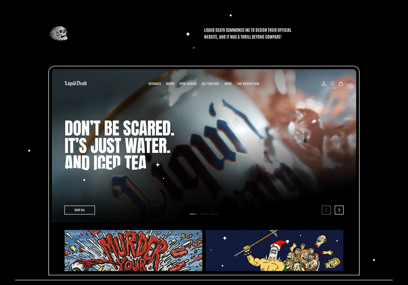 Website Design Website beverage Liquid death Ecommerce marketing   Shopify