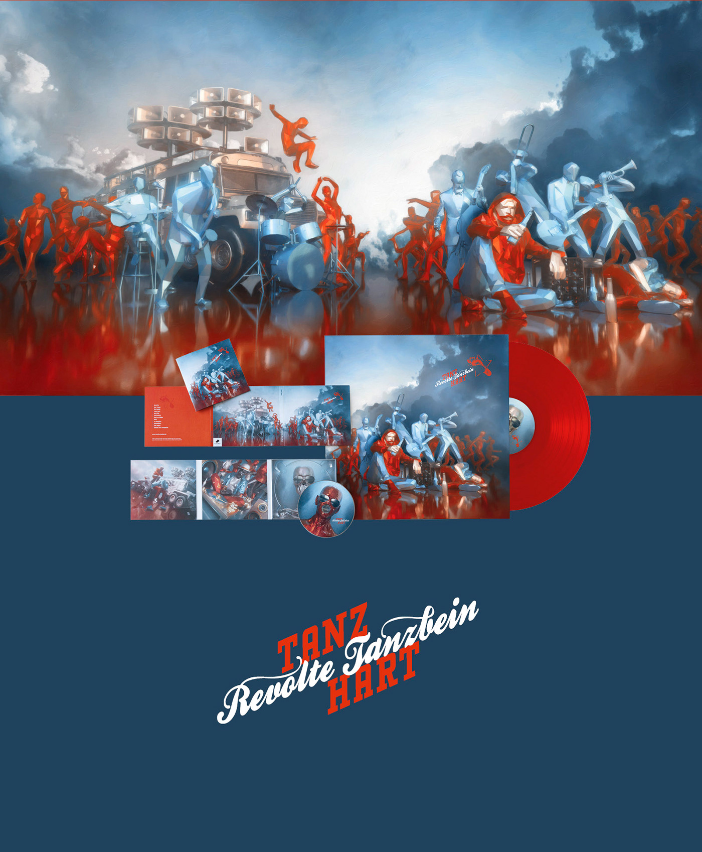 3D cover Frankfurt music record red Revolte Tanzbein sleeve vinyl