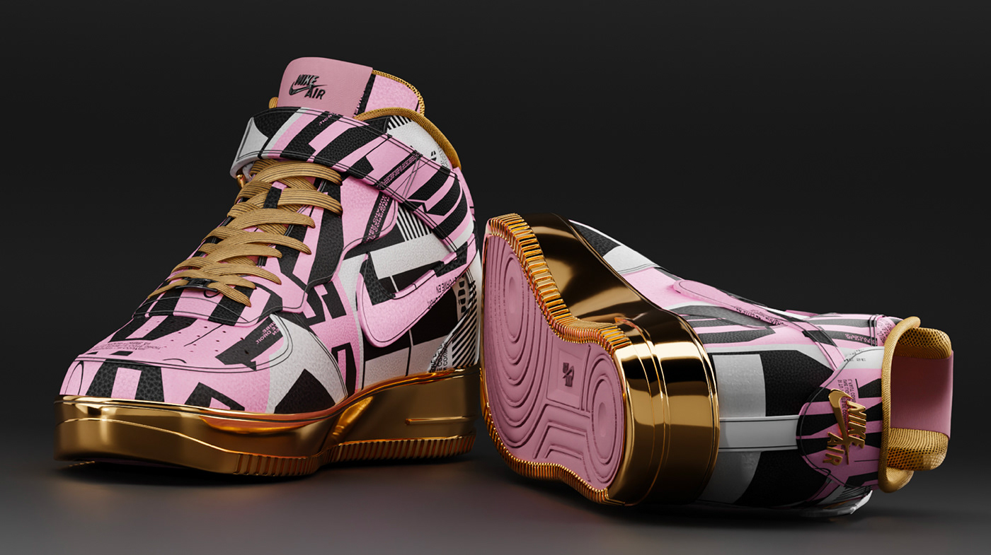 Luxury and precious design for Nike air sneakers
