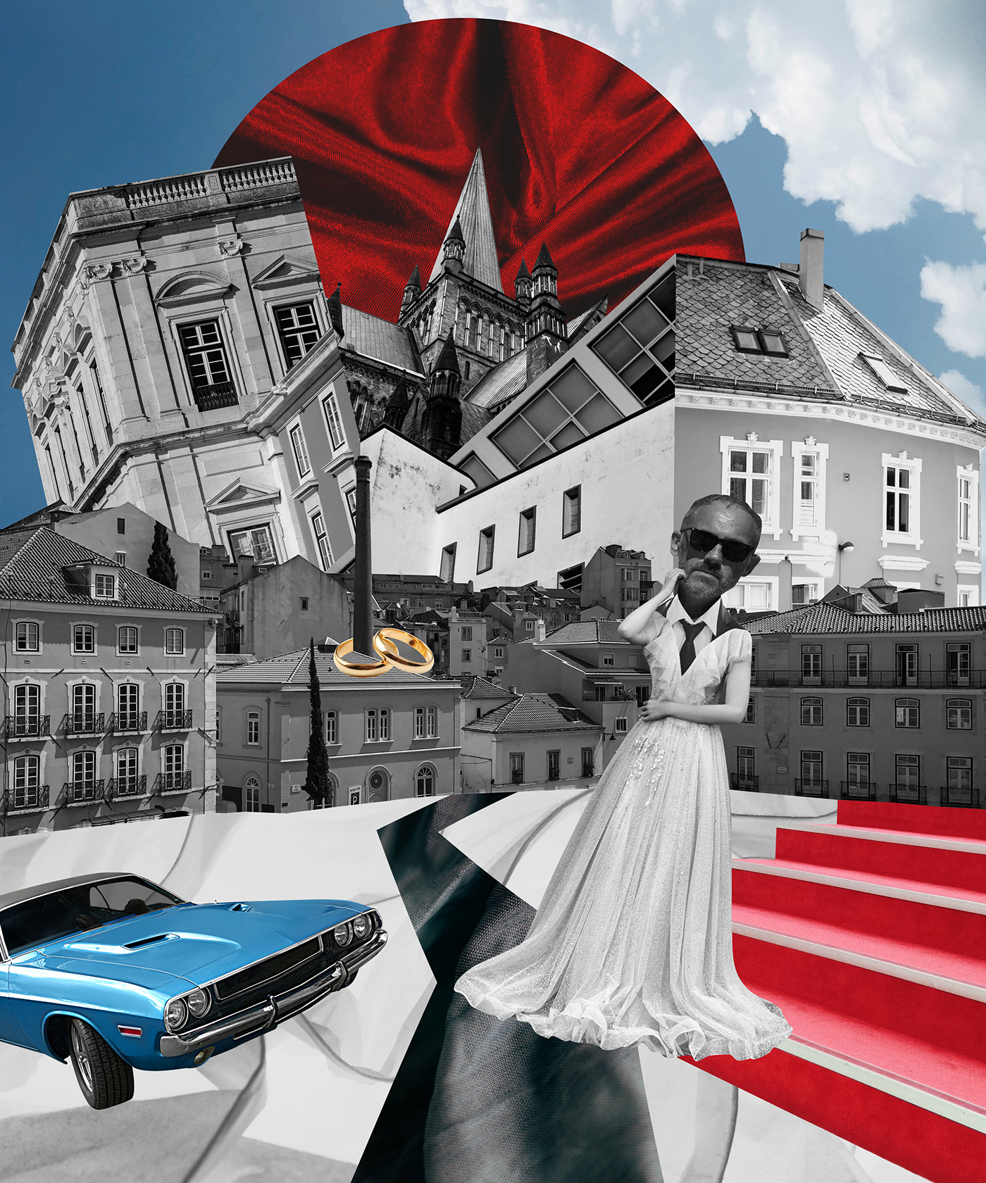 collage collage art digital illustration surrealism cover music Cover Art cover design music album