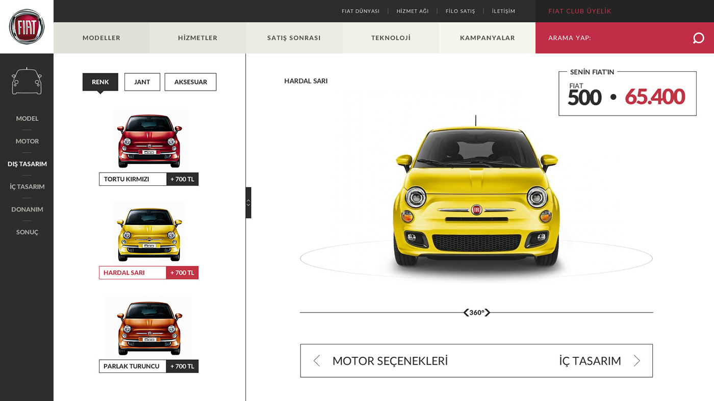 car automotive   fiat Turkey flat design Web
