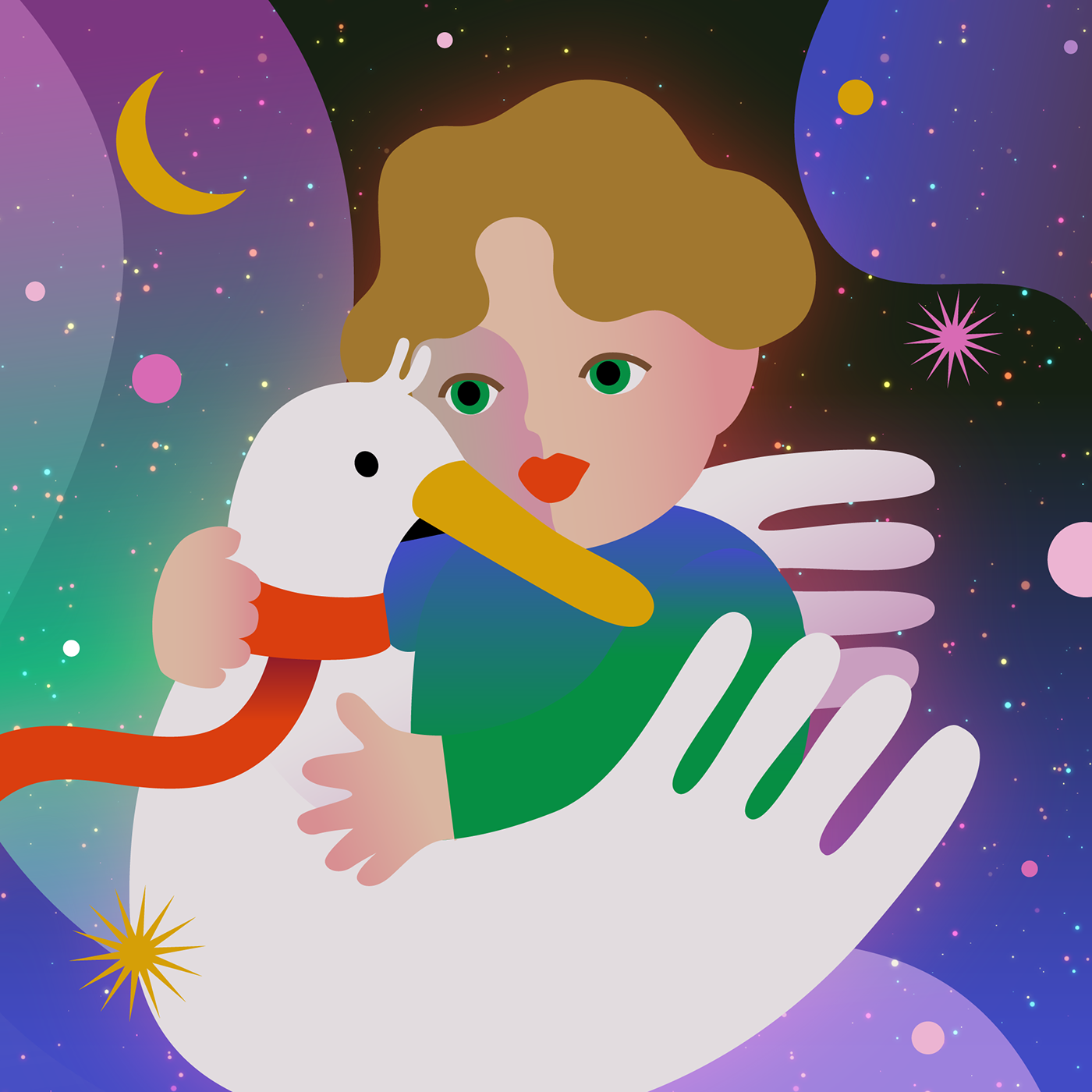 bird cosmos fairytale fantasy kids book stars