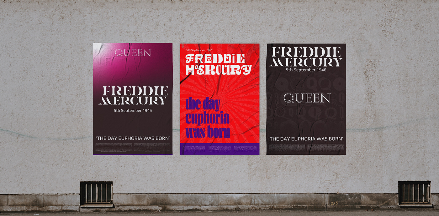Freddie Mercury queen poster Poster Design Graphic Designer typography   typography design typography poster type design queenband