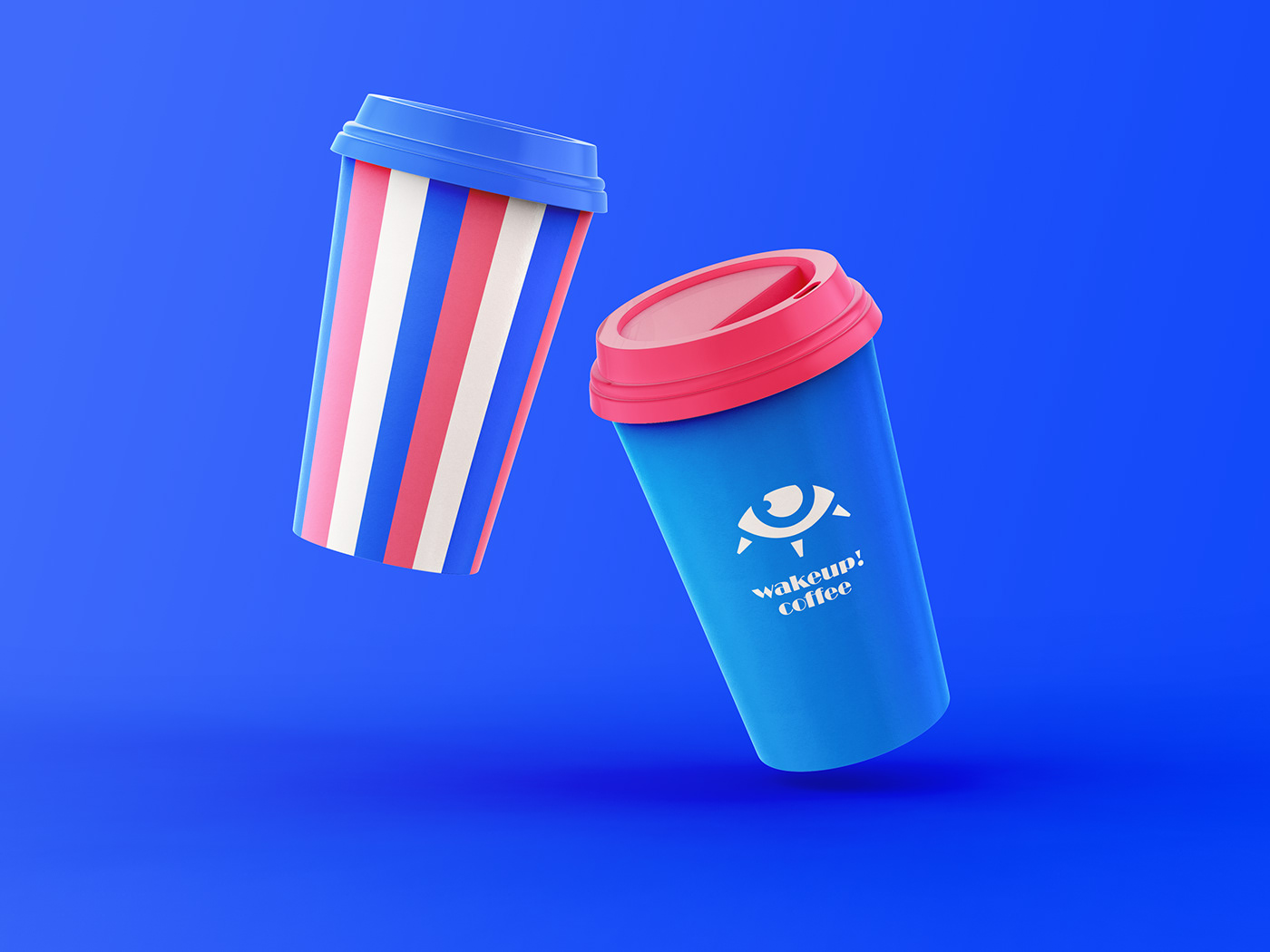 blue branding  Coffee coffee company coffee cup colorful graphic design  packaging design pink bean