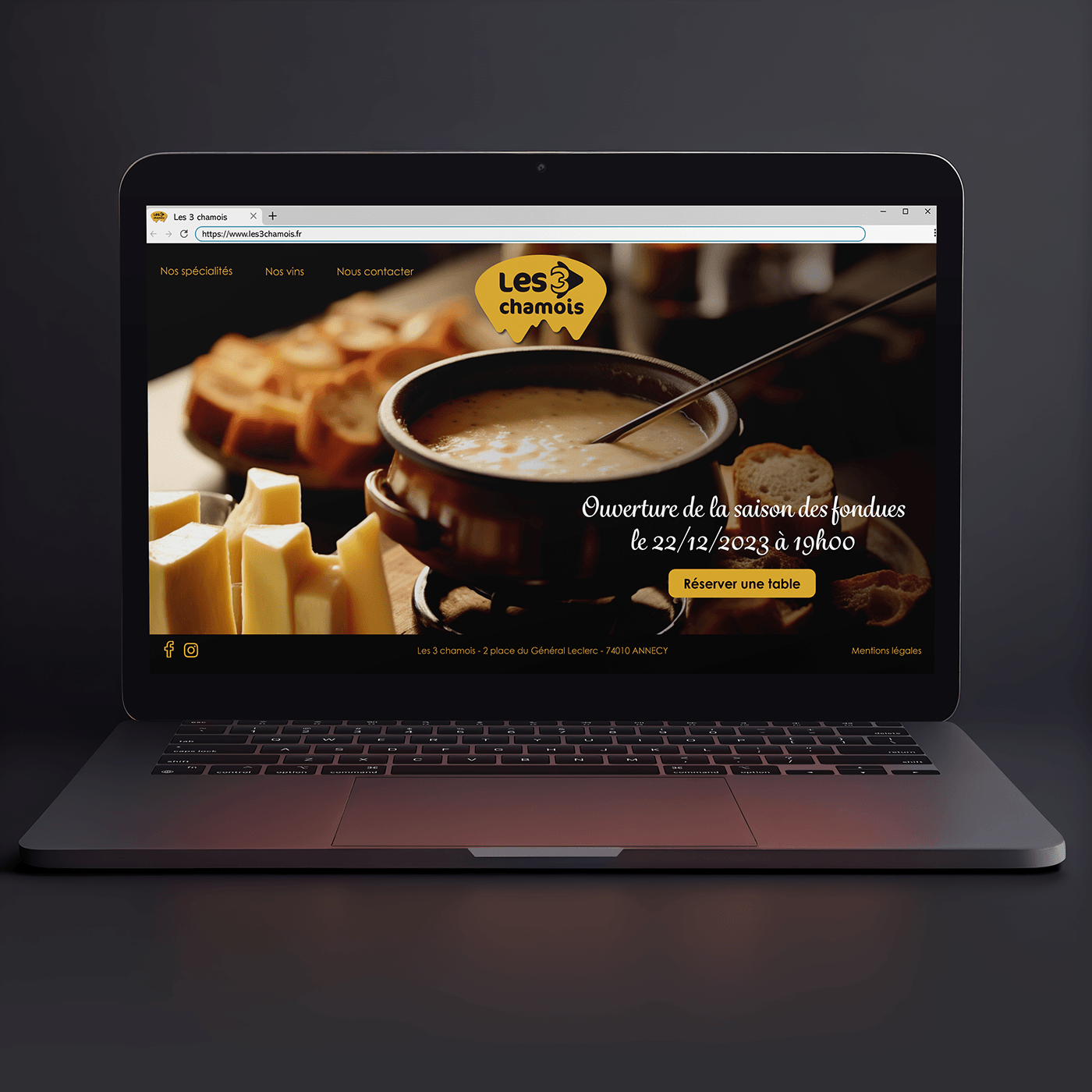 restaurant Food  fromage Cheese montagne site Web logo chamois Fondue