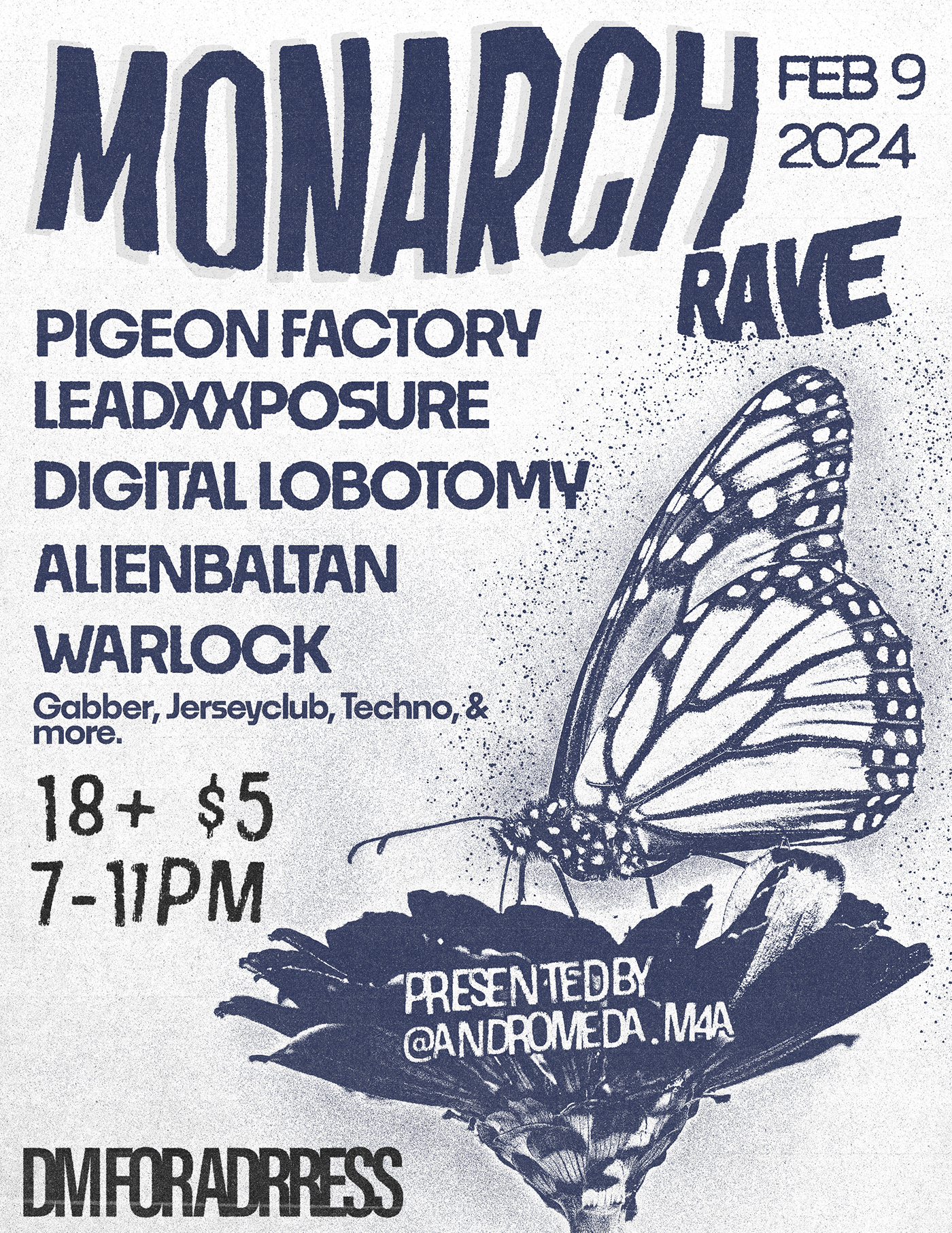 butterfly poster flyer graphic design  typography   rave techno music Cover Art Delaware