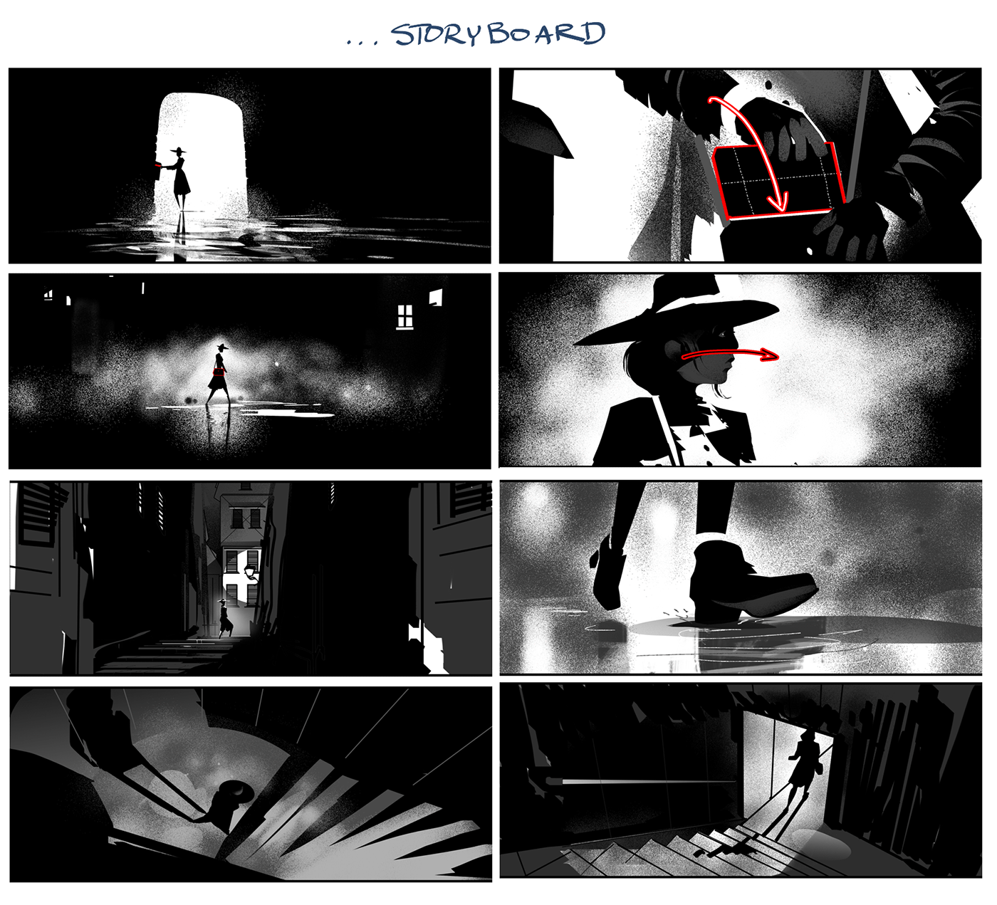 animation  black and white concept art Documentary  Film   noir postproduction storyboard tv War