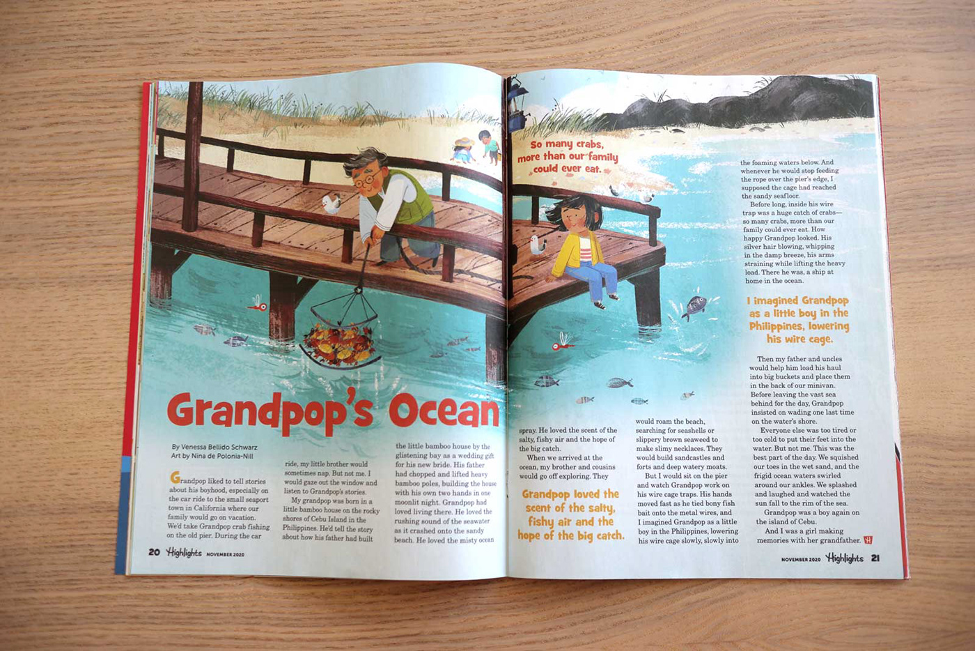 beach Crabs grandpa ILLUSTRATION  kidlit kids magazine Ocean
