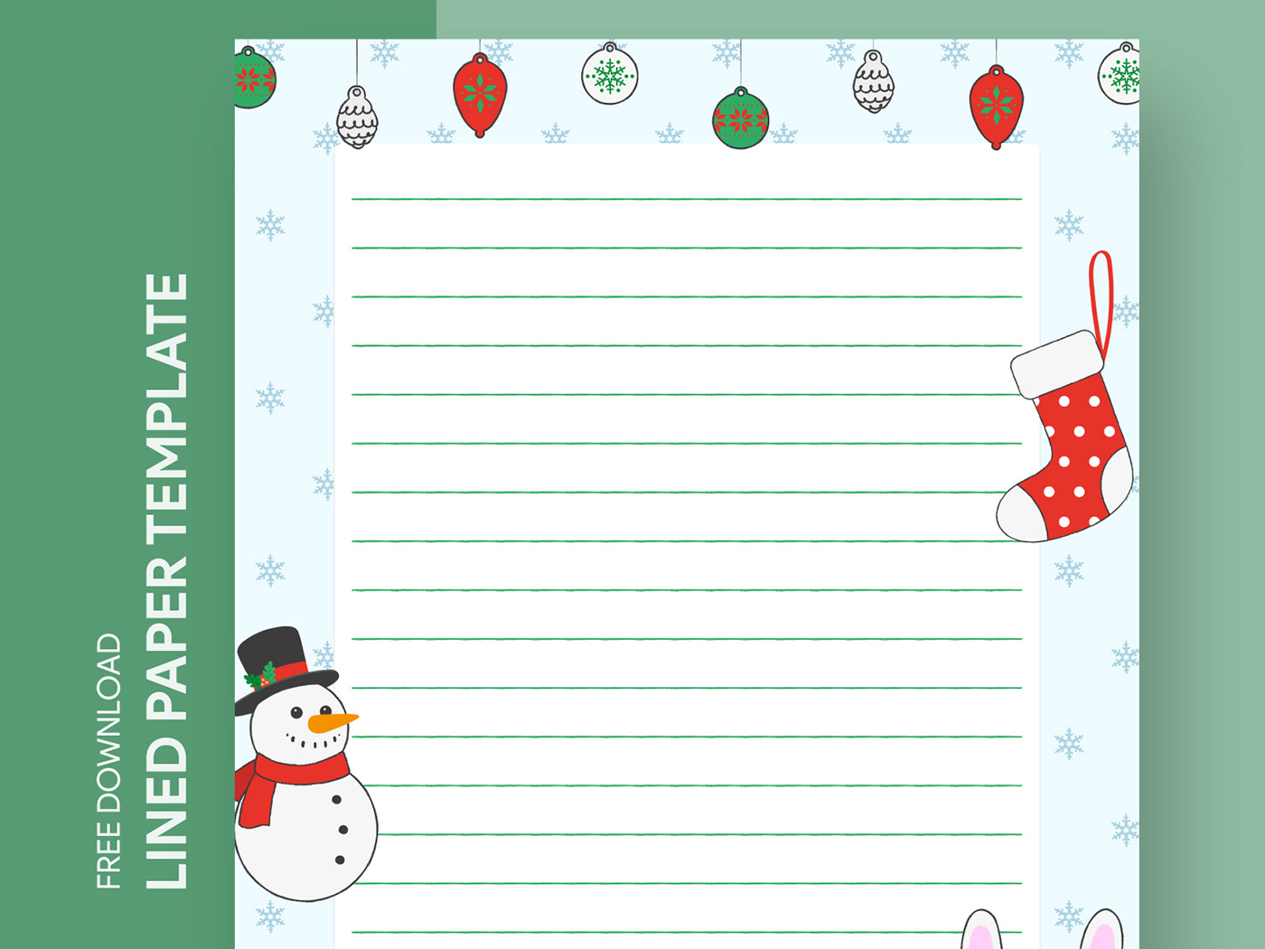 Christmas docs google Holiday holidays letter lined paper template xmas