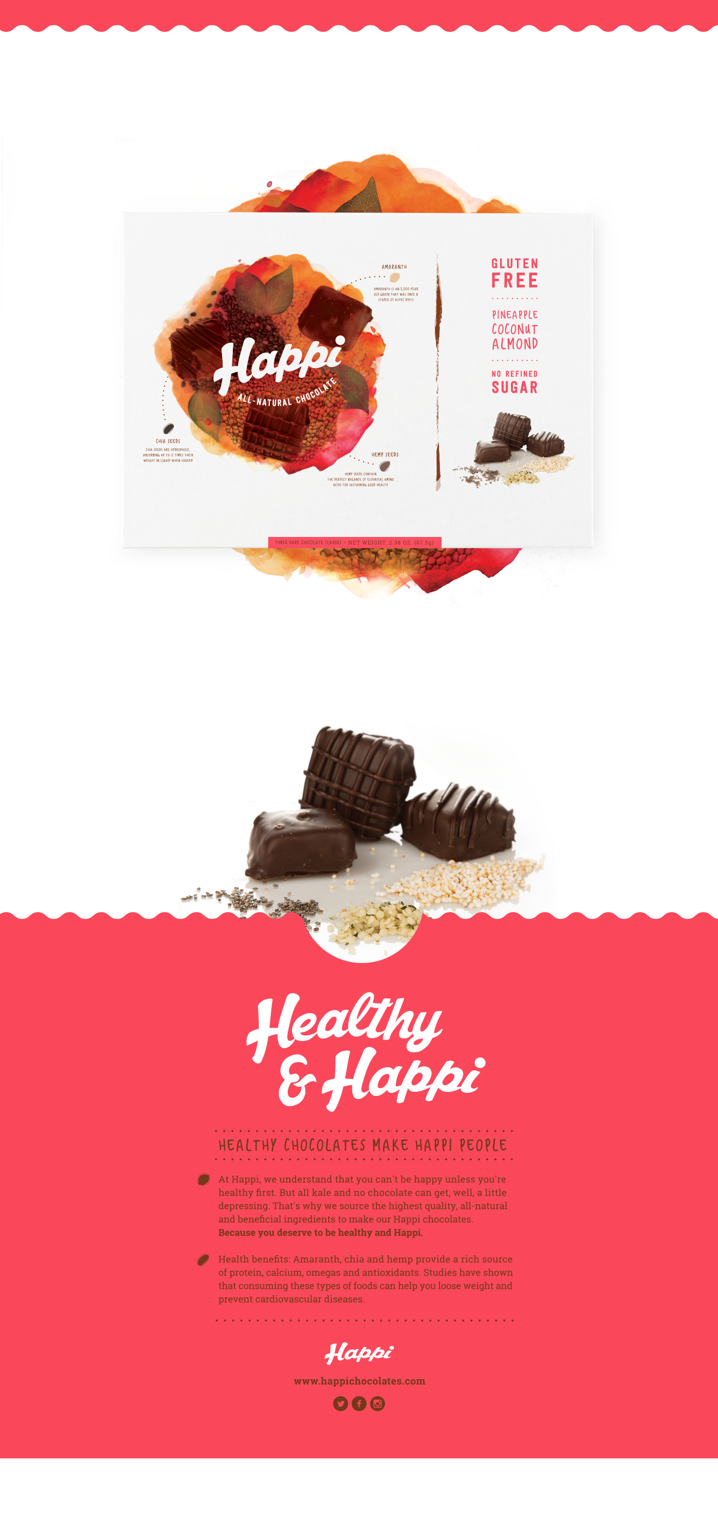 chocolate Candy healthy Food  treat design box inspire colors coral