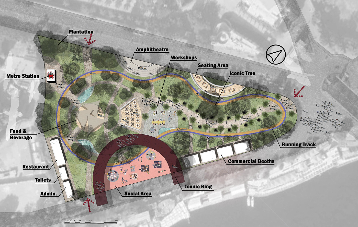 architecture cairo conceptual diagrams garden Landscape Park Project redesign zamalek