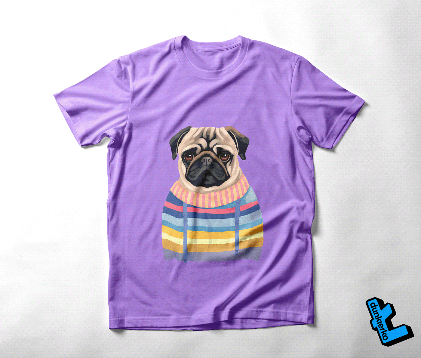 Pug dog cute sweater Clothing T-Shirt Design t-shirts