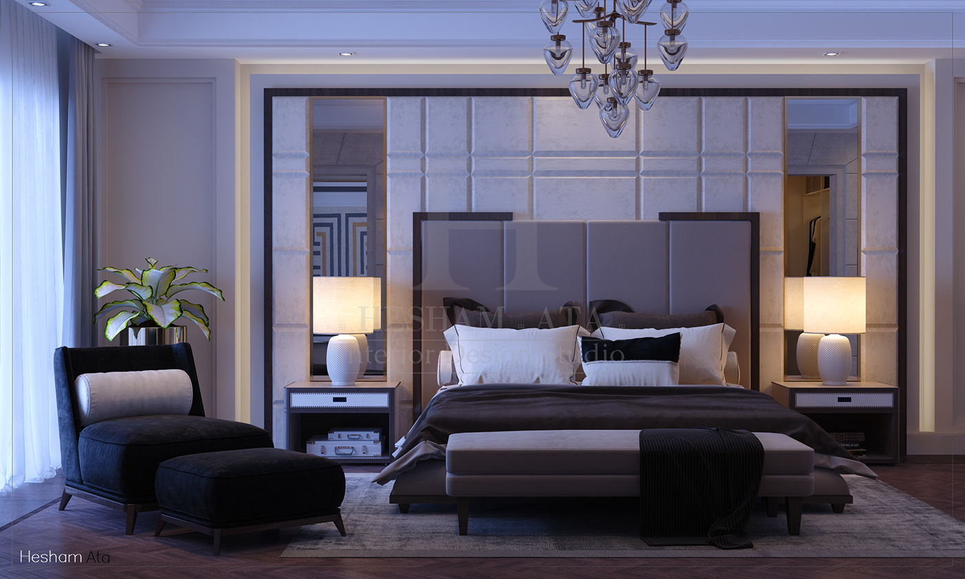 Hesham Ata Interior design luxury home decor inspiration Luxury Home wood master bedroom bathtub