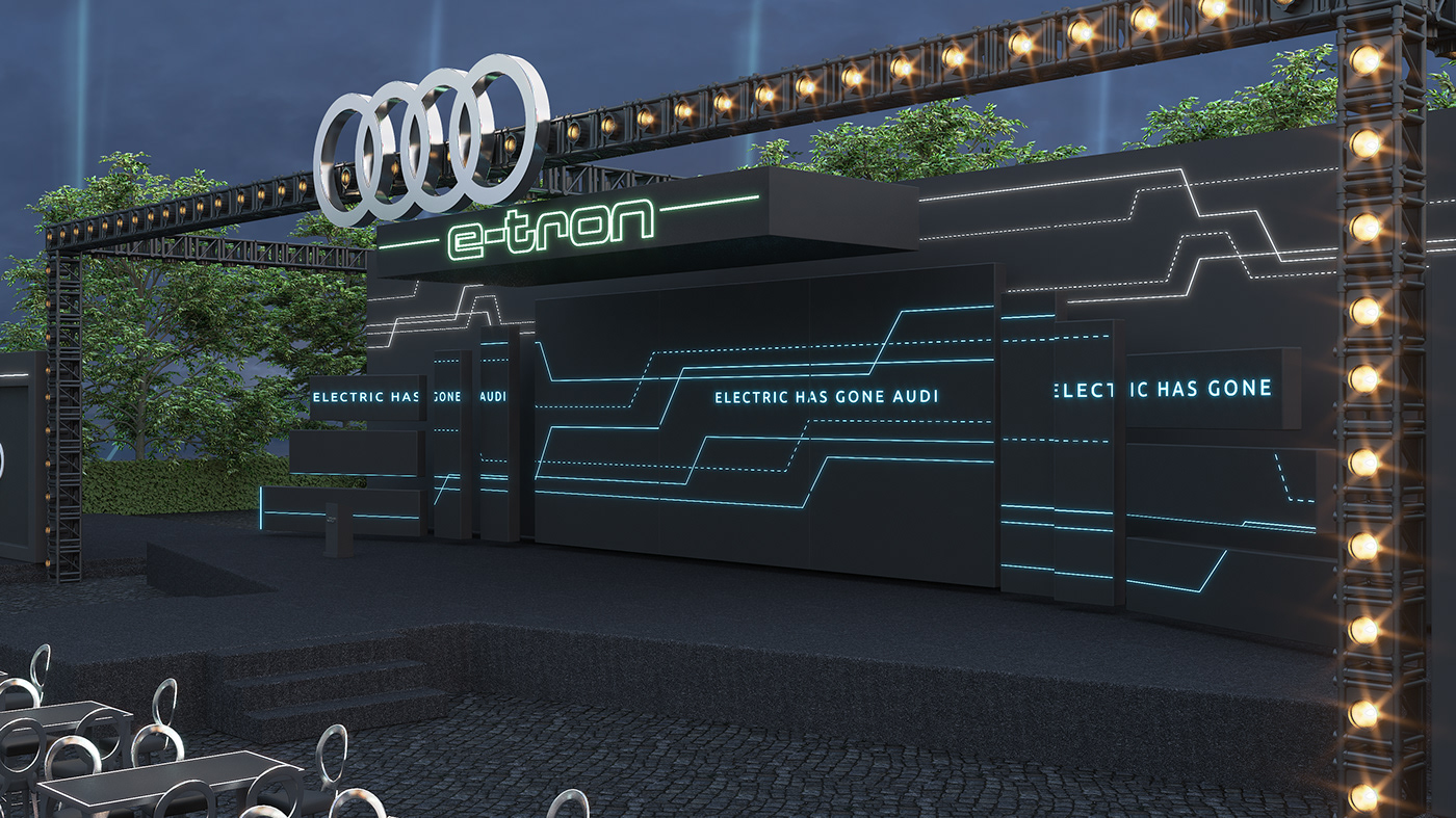 3ds max after effects Audio automotive   composting e-tron Electric Car Event Unreal Virtual reality