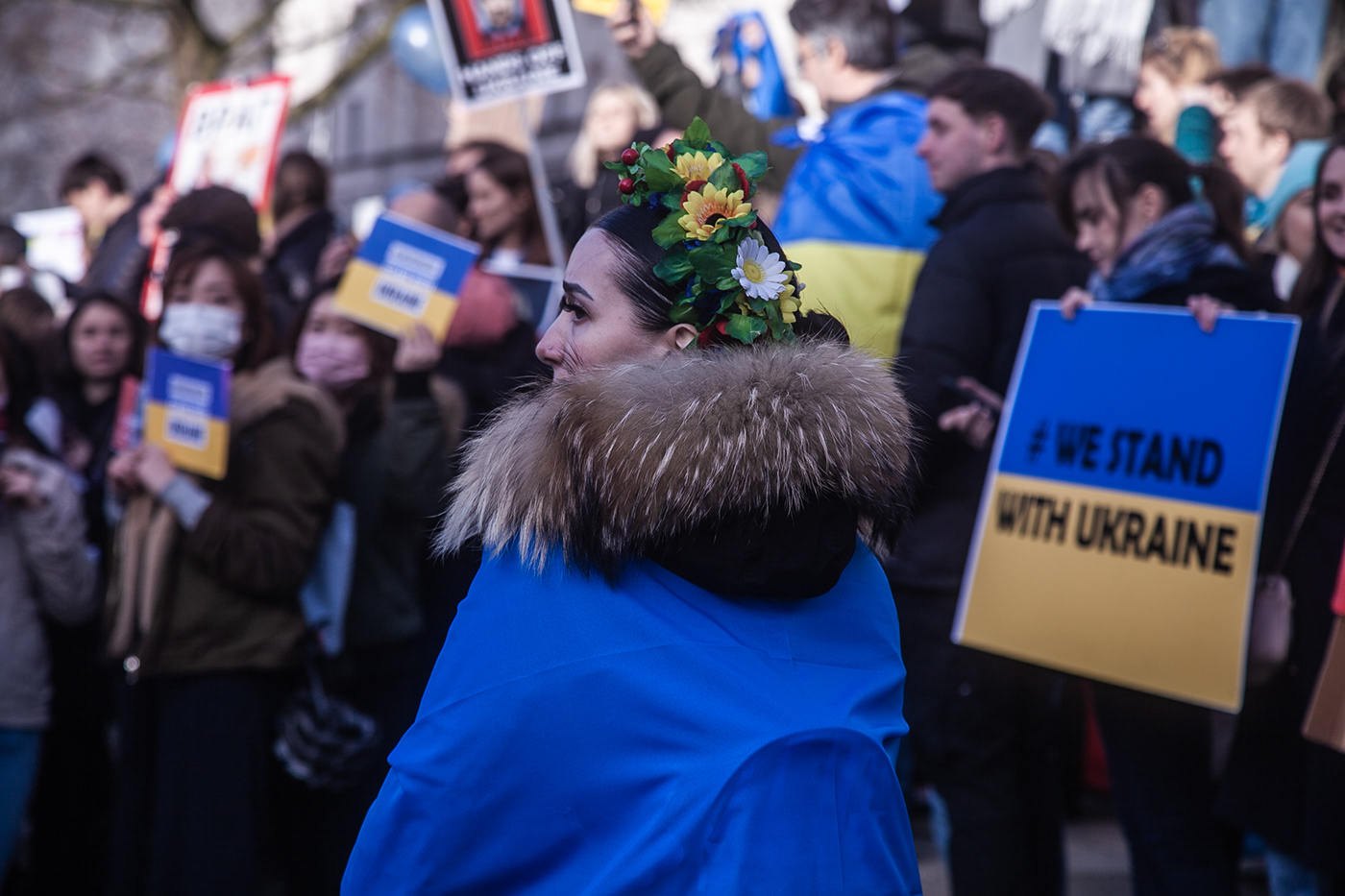 ukraine demonstration women woman politics London hairstyles