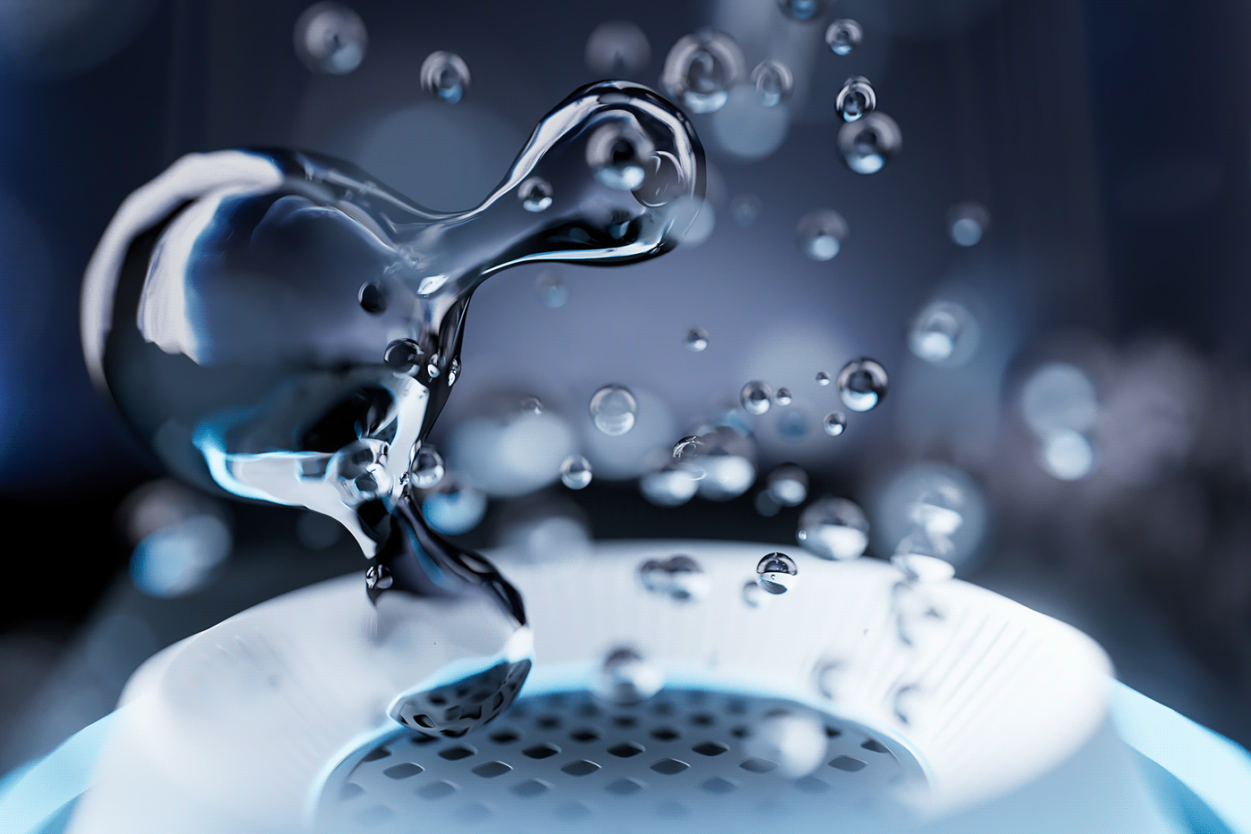 3D CGI cinema 4d industrial product design  redshift Render Space  visualization water