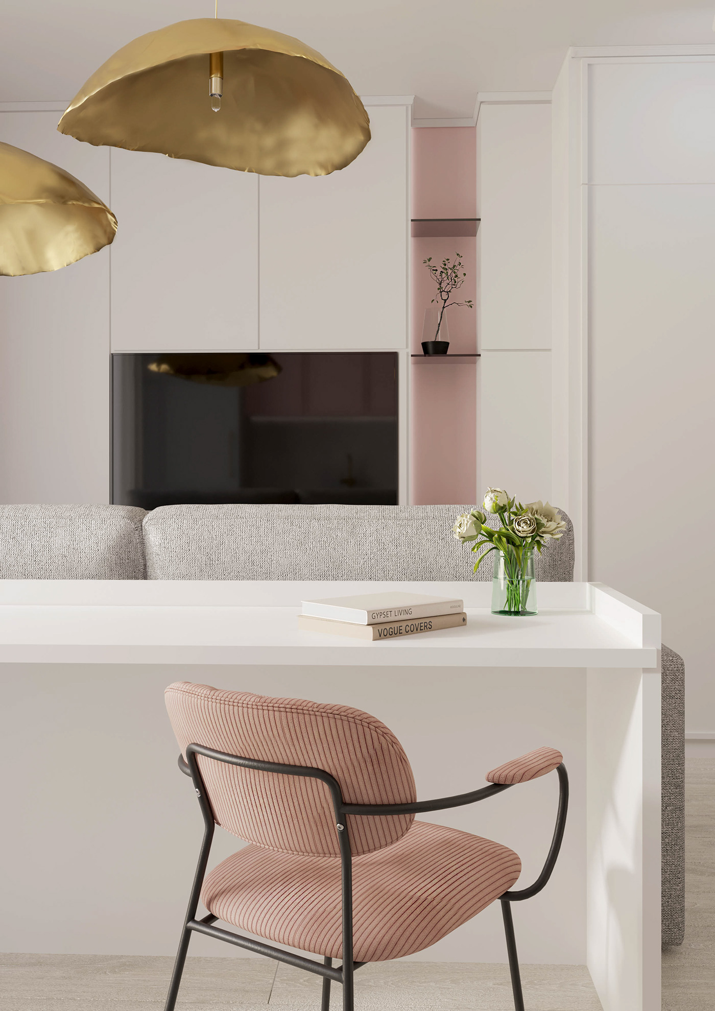 3ds max architecture archviz CGI corona interior design  modern pink Render visualization