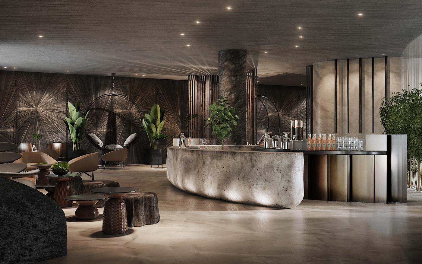 architecture archviz CGI corona interior design  modern reception resort Spa visualization
