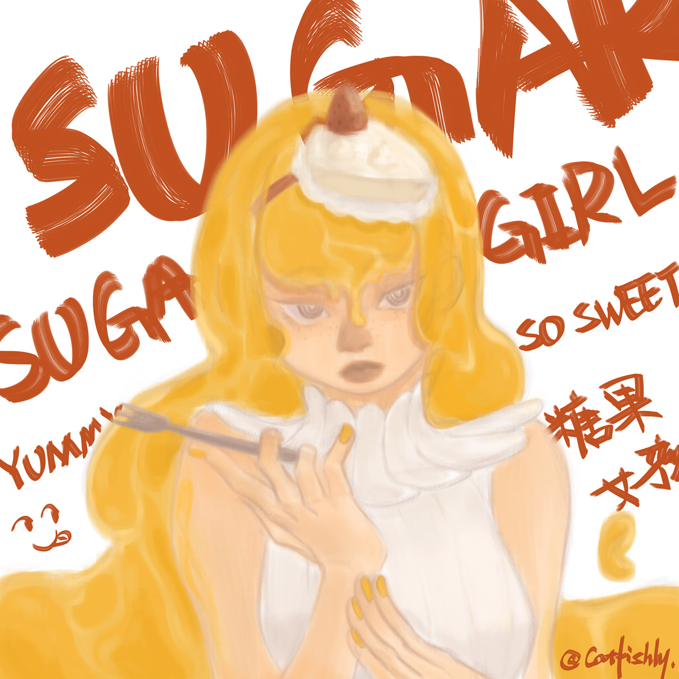 The girl made by sugar.
糖做的小女孩