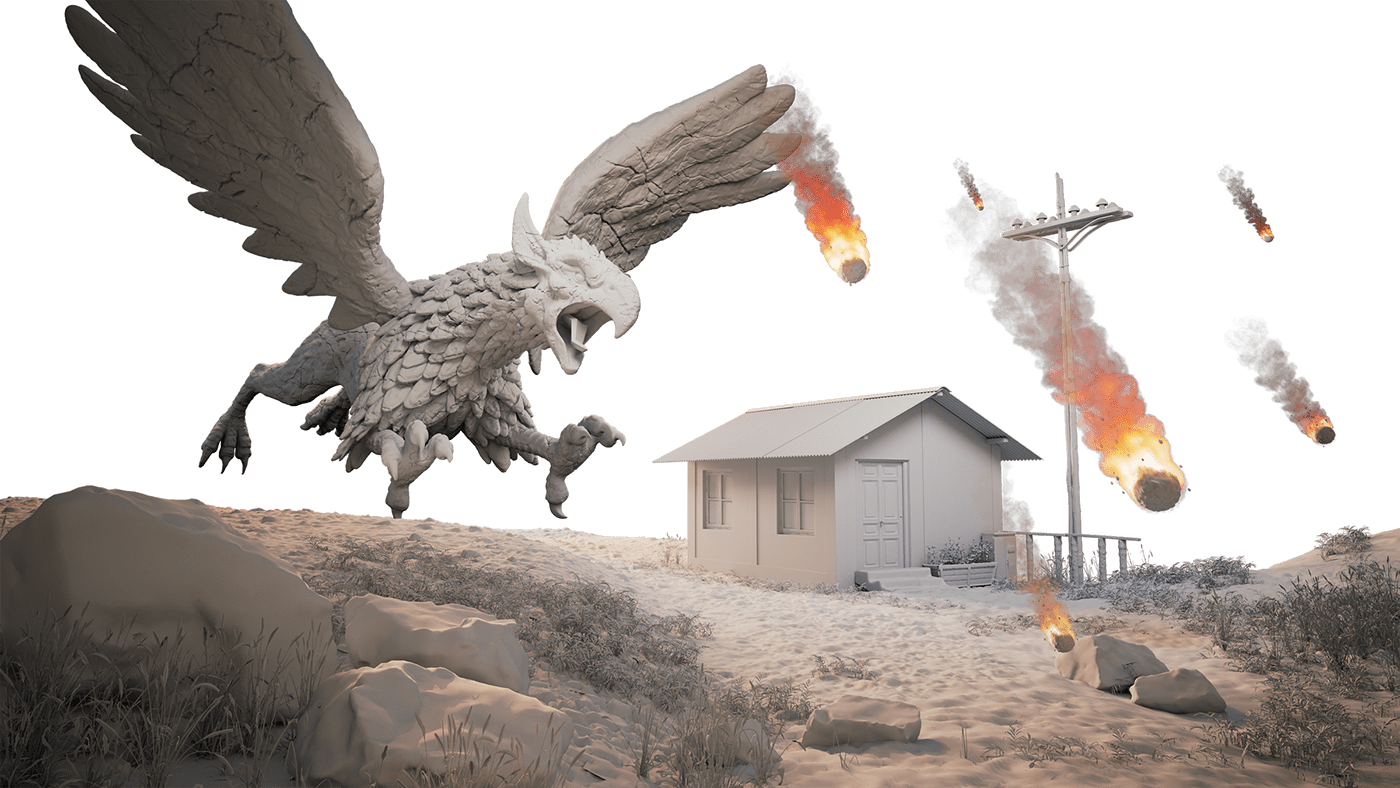 monster CGI advertisement inspiration dark dragon 3D compositing lighting vfx