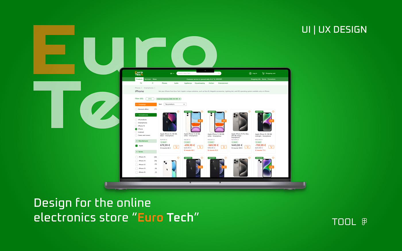 Electronics store UI/UX Web Design  веб-дизайн mobile UX design electronics store design