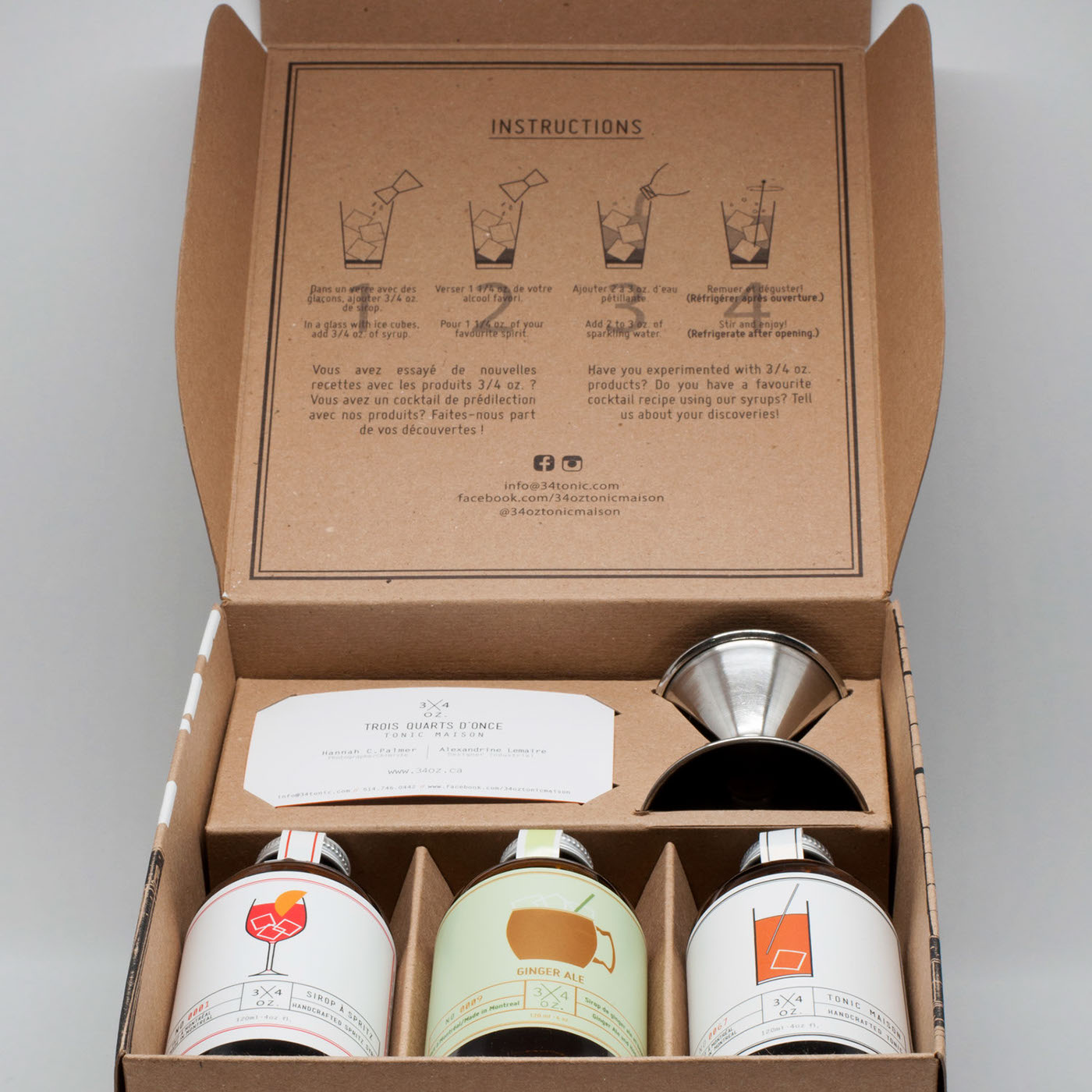 Packaging product Montreal design graphic concept tonic gin cocktail kit