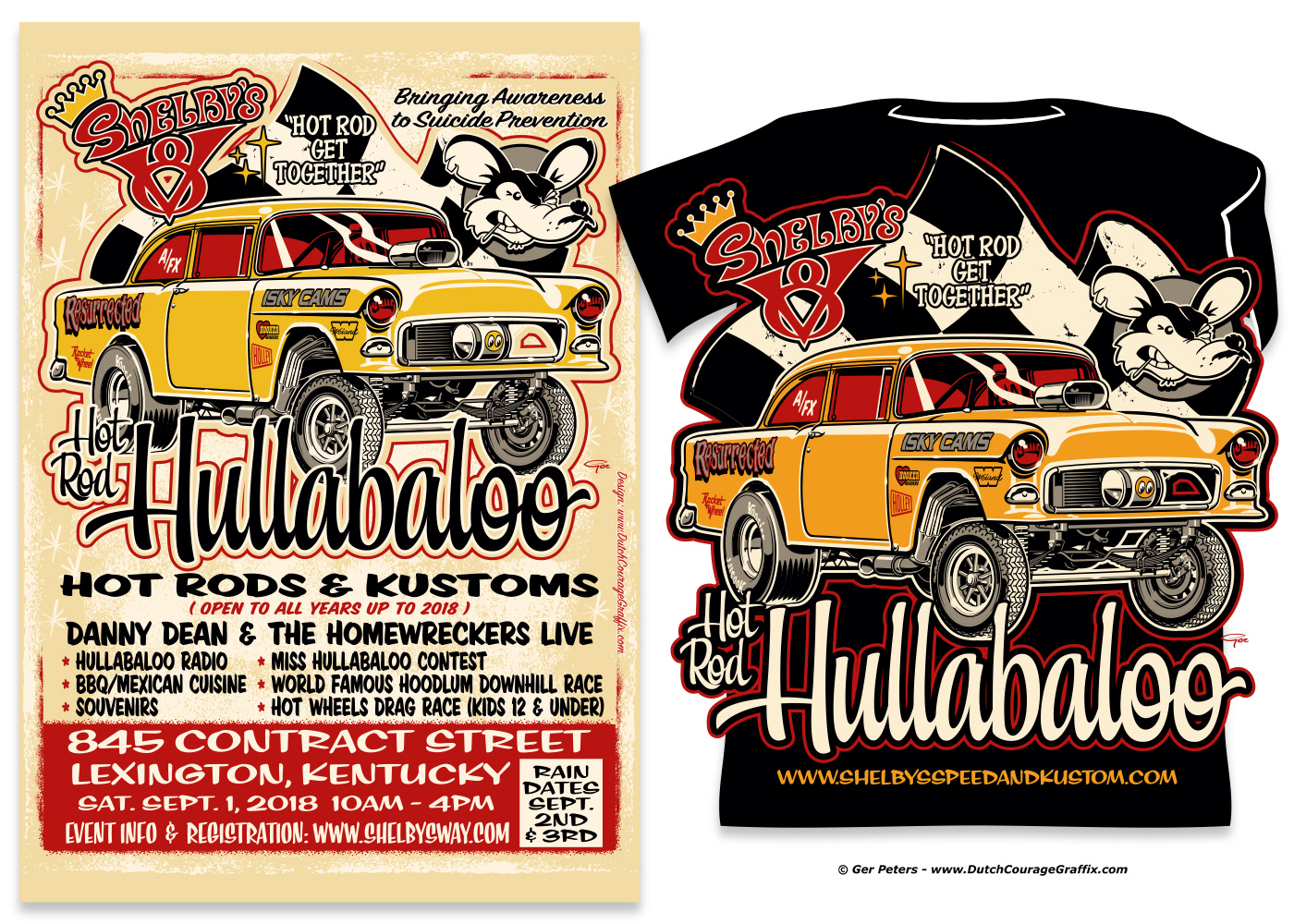 car Show Event Promotion poster t-shirt artwork design