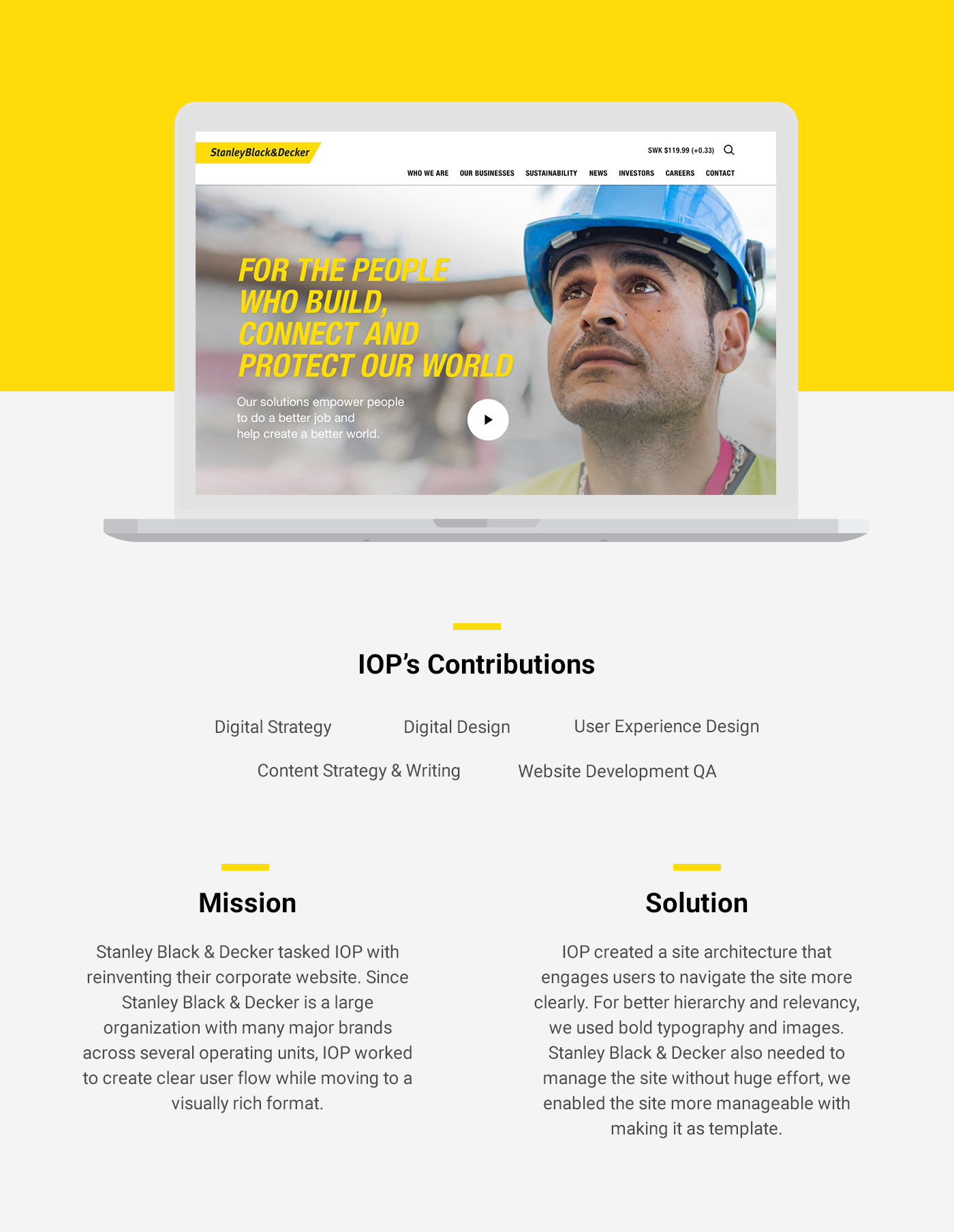 ux UI yellow Website corporate bold masculine interaction designer prototype