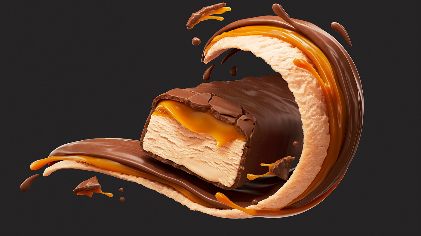 caramel CGI cgi confectionary cgi food CGI liquid chocolate electric art ice cream Liquid swirl