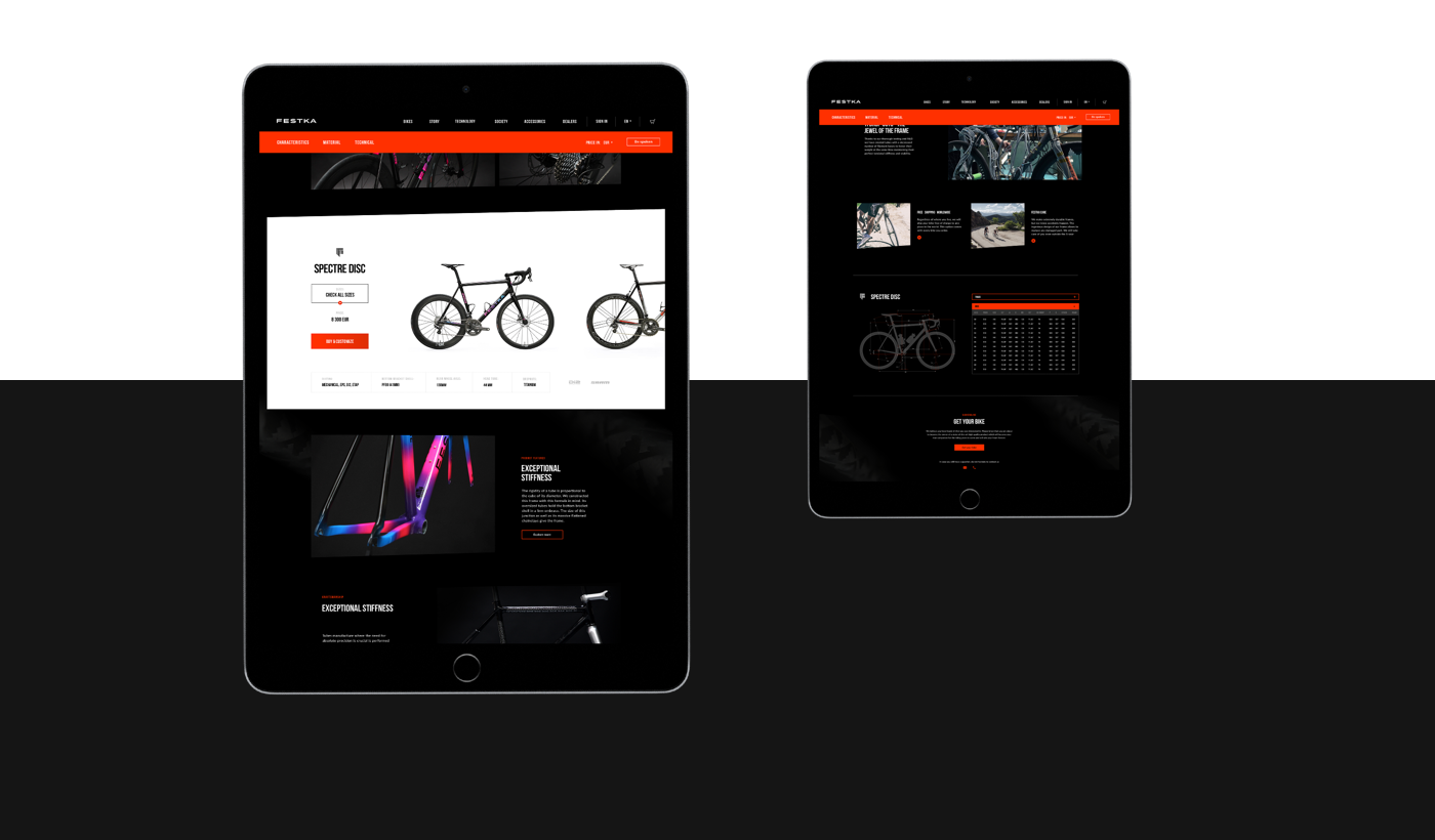 festka Website dark Bike UI ride Cycling cycle Web Webdesign