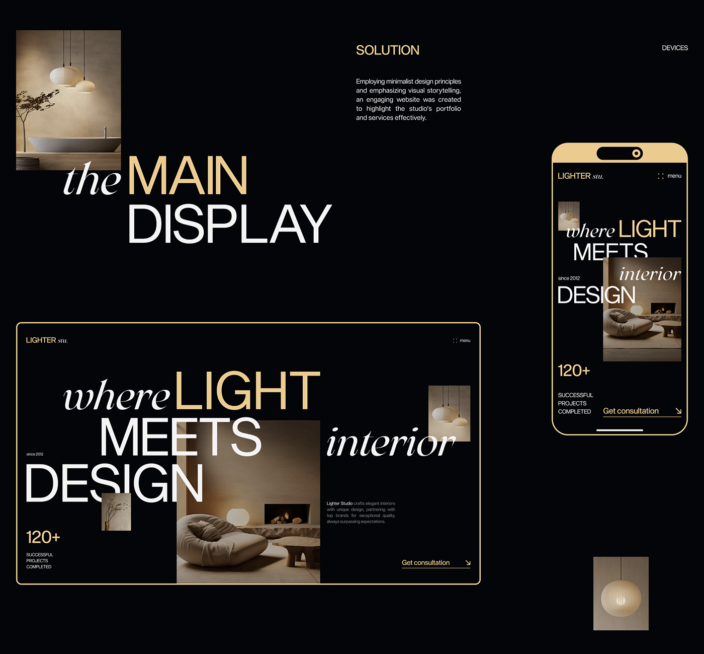 Website landing page UI/UX Figma interior design  Web Design  minimal studio Interior ui design