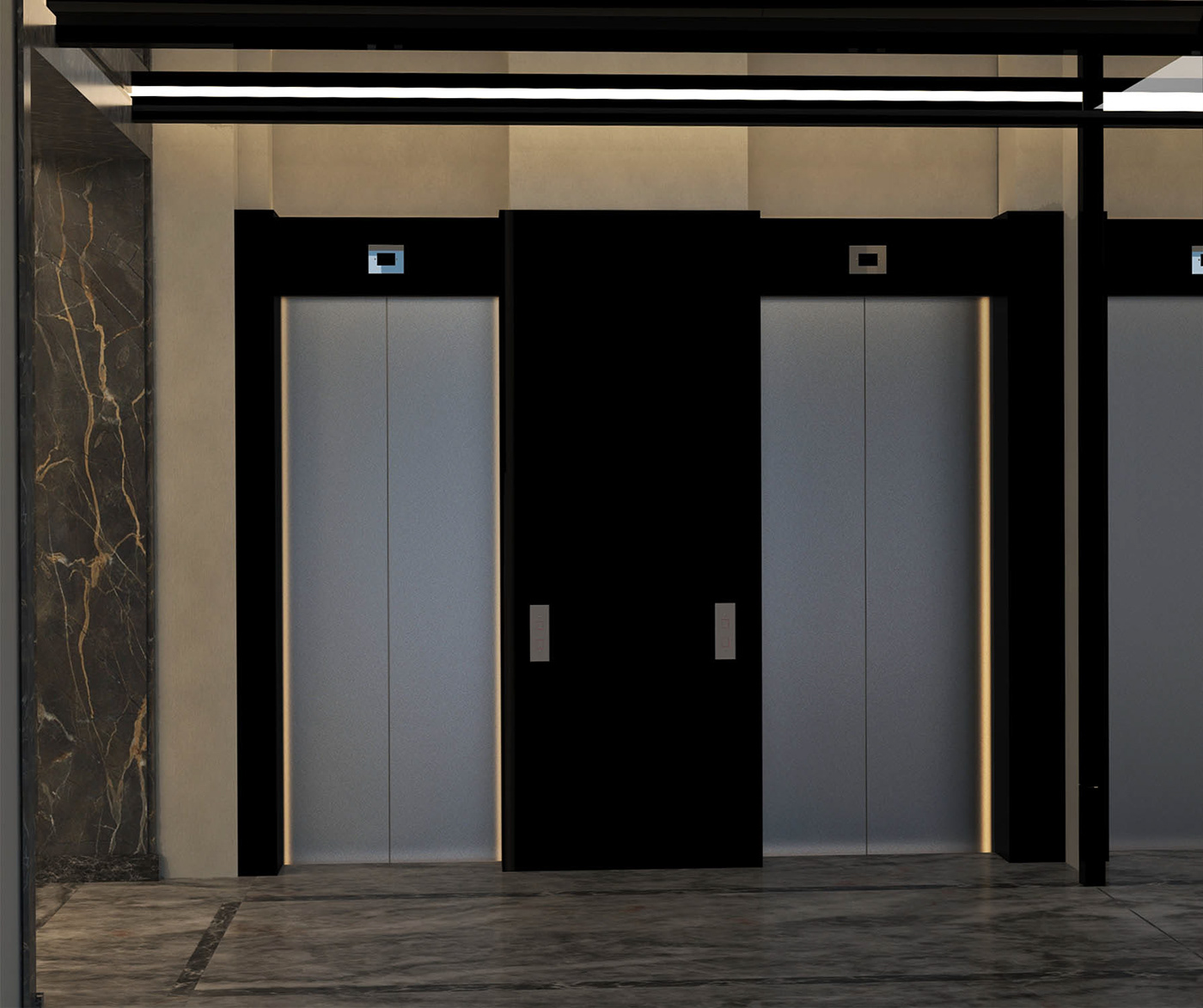 3d modeling 3dsmax Classic creative design Entrance entrance hall simple Unique vray